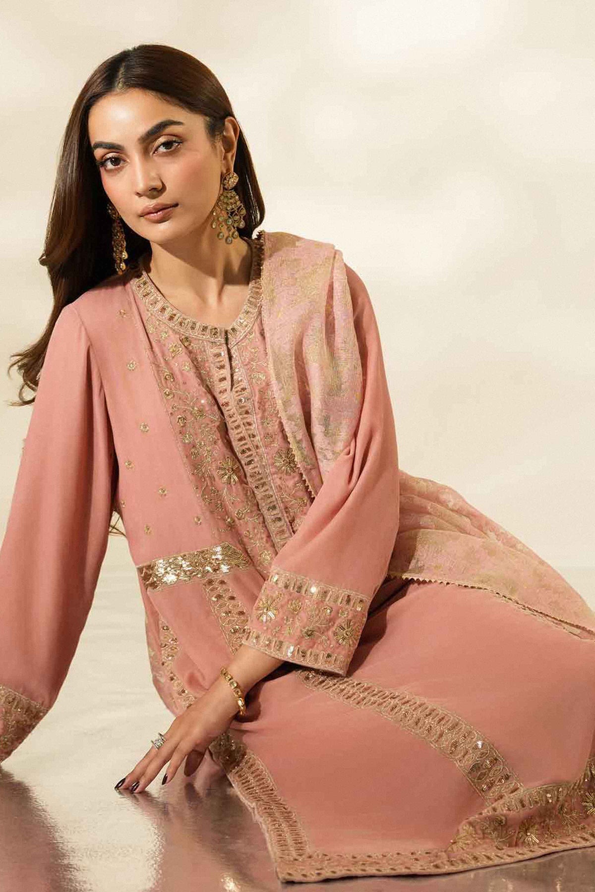 3 Piece - Embroidered Suit - ST3PE-LUXE26WV1-55 for Women - Luxury Pret Collection | Nishat | Shop Online