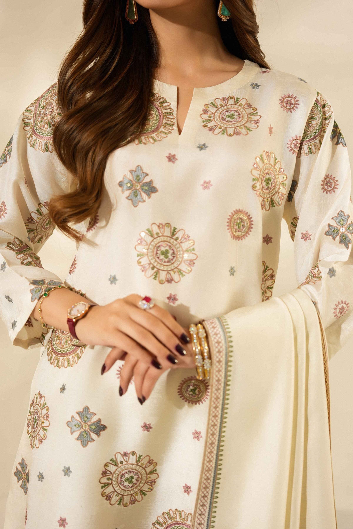 3 PIECE - EMBROIDERED SUIT - ST3PE-LUXE26WV2-40