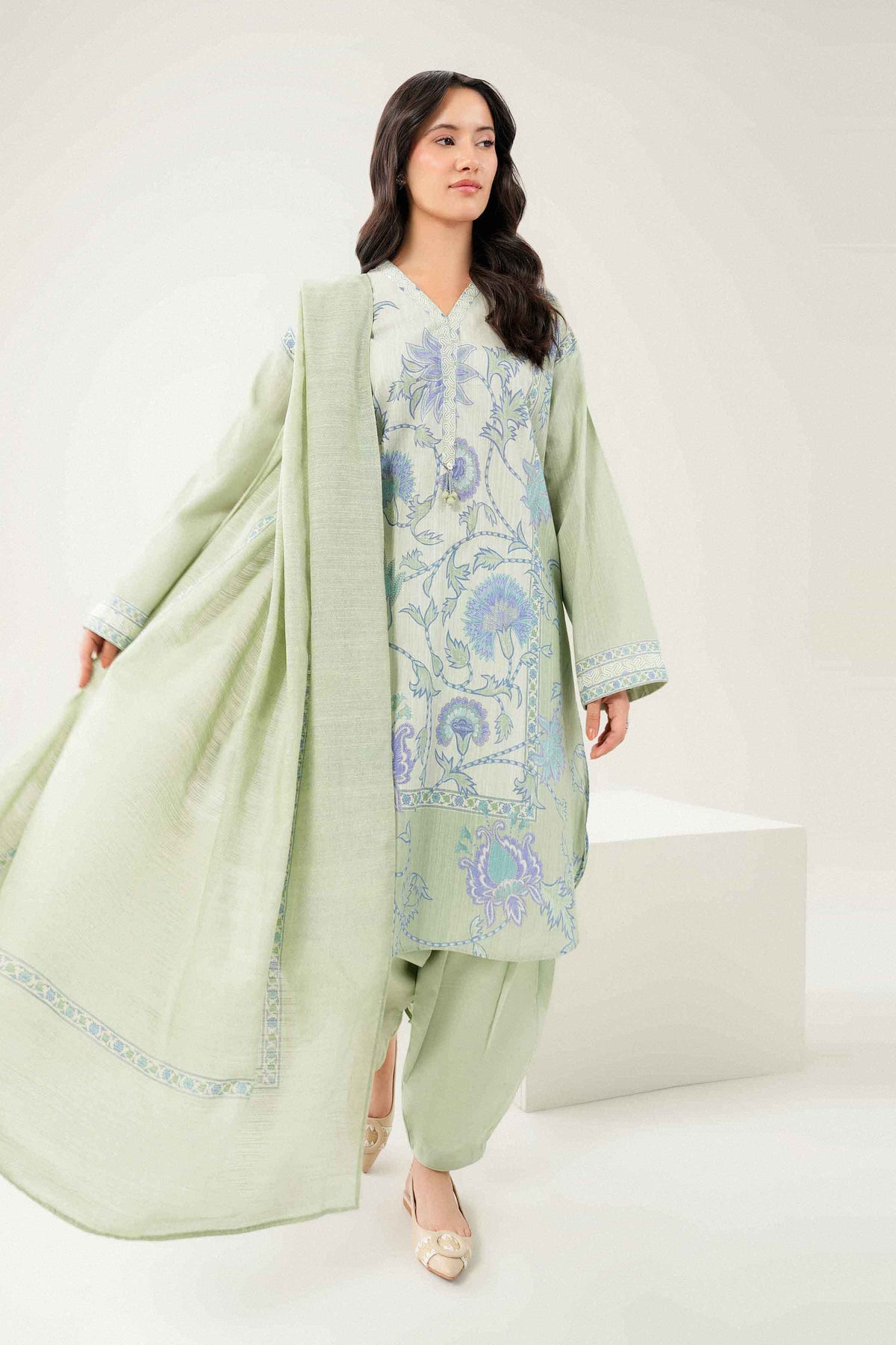 3 Piece - Printed Embroidered Suit - ST3PE-PRET26WV1-1