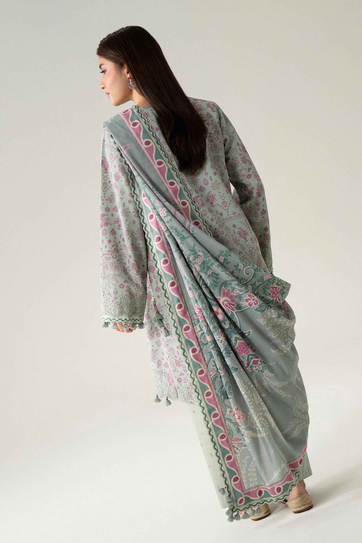 3 Piece - Digital Printed Embroidered Suit - U3PE-NISHA26WV1-122