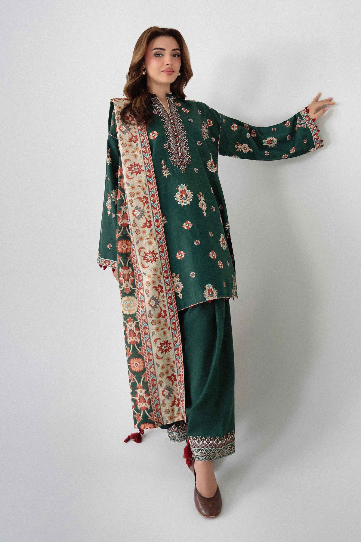 3 Piece - Printed Embroidered Suit - U3PE-NISHA26WV1-34 for Women - Unstitched Collection | Nishat | Shop Online