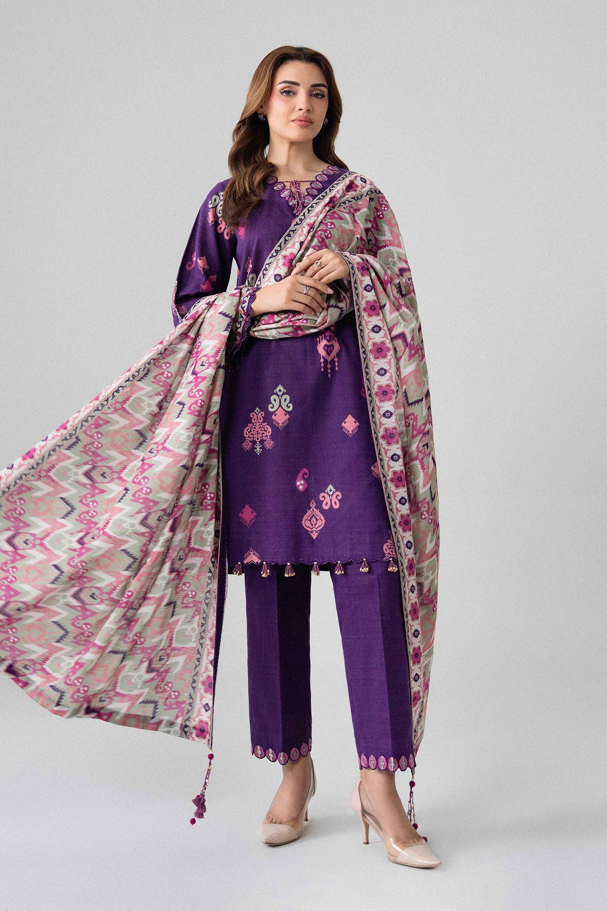 3 Piece - Printed Embroidered Suit - U3PE-NISHA26WV1-37 for Women - Unstitched Collection | Nishat | Shop Online
