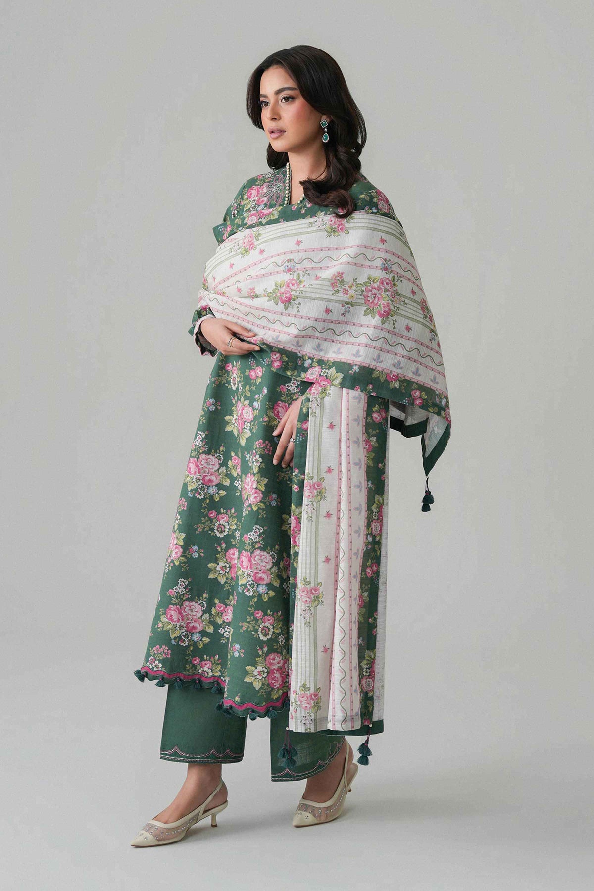 3 Piece - Printed Embroidered Suit - U3PE-NISHA26WV1-98