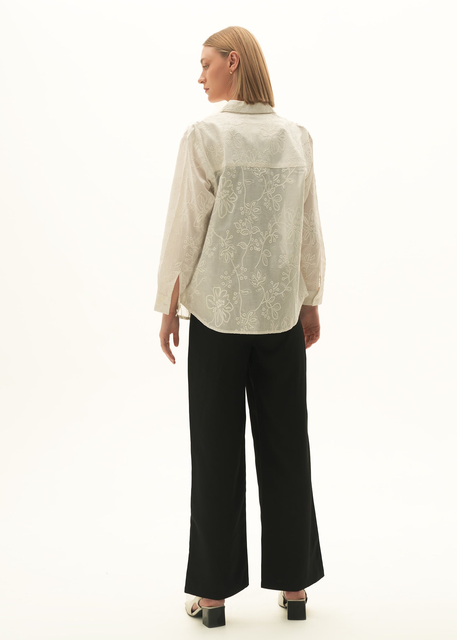 Embroidered Cotton Button-Down Shirt - KOA