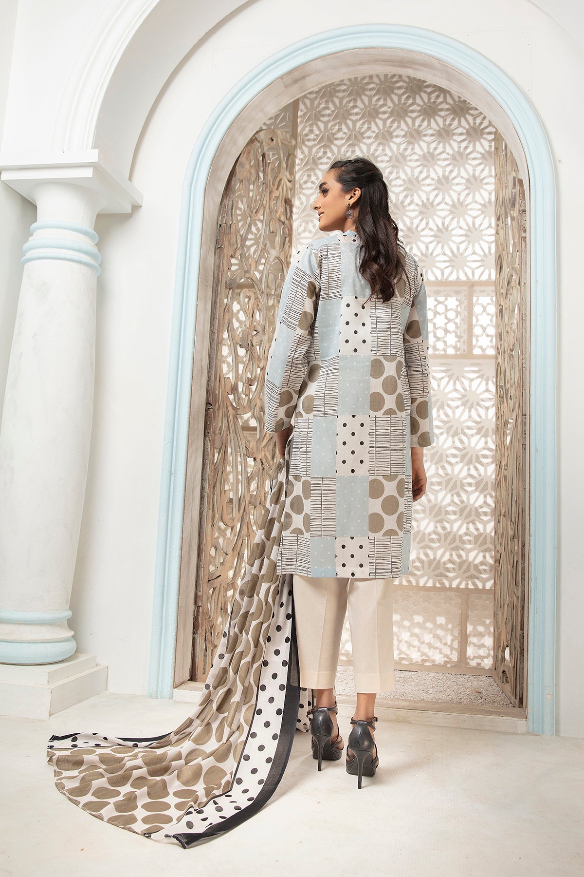 PDS2220Printed Loose Shirt With Dupatta 2PC Nishat Linen USA