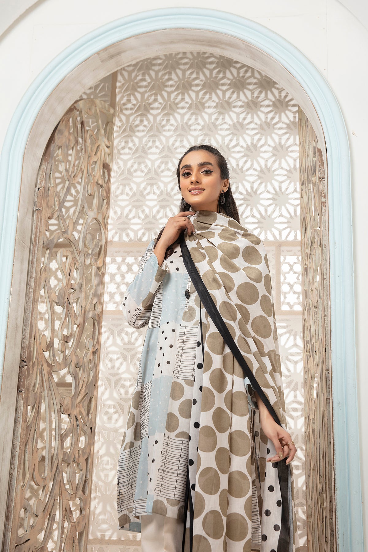 PDS2220Printed Loose Shirt With Dupatta 2PC Nishat Linen USA