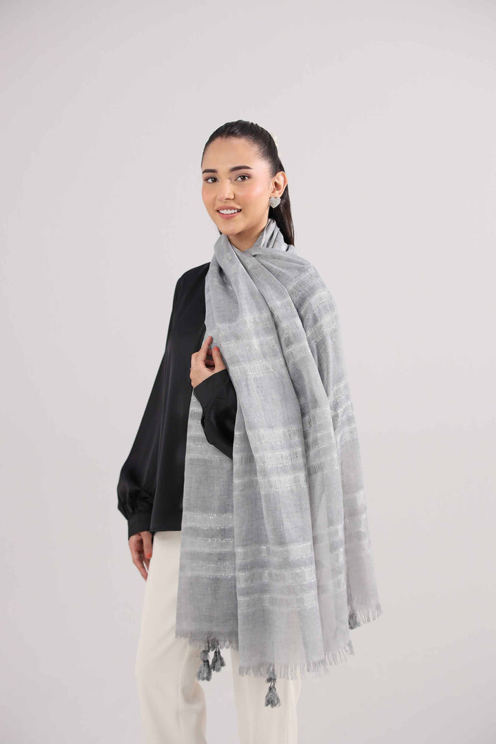 Grey Women Scarf-442362111 for Women â€“ Scarf Collection | Nishat | Shop Online
