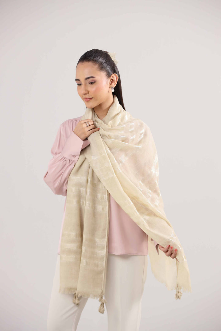 Beige Women Scarf-442362118 for Women â€“ Scarf Collection | Nishat | Shop Online
