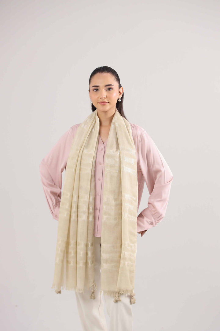 Beige Women Scarf-442362118 for Women â€“ Scarf Collection | Nishat | Shop Online
