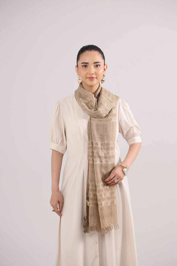 Khaki Women Scarf-442362130 for Women â€“ Scarf Collection | Nishat | Shop Online