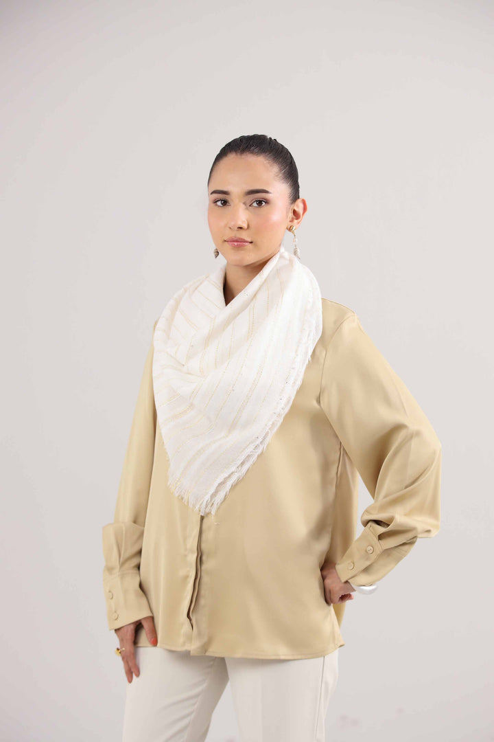 Off White Women Scarf-442402107 for Women â€“ Scarf Collection | Nishat | Shop Online
