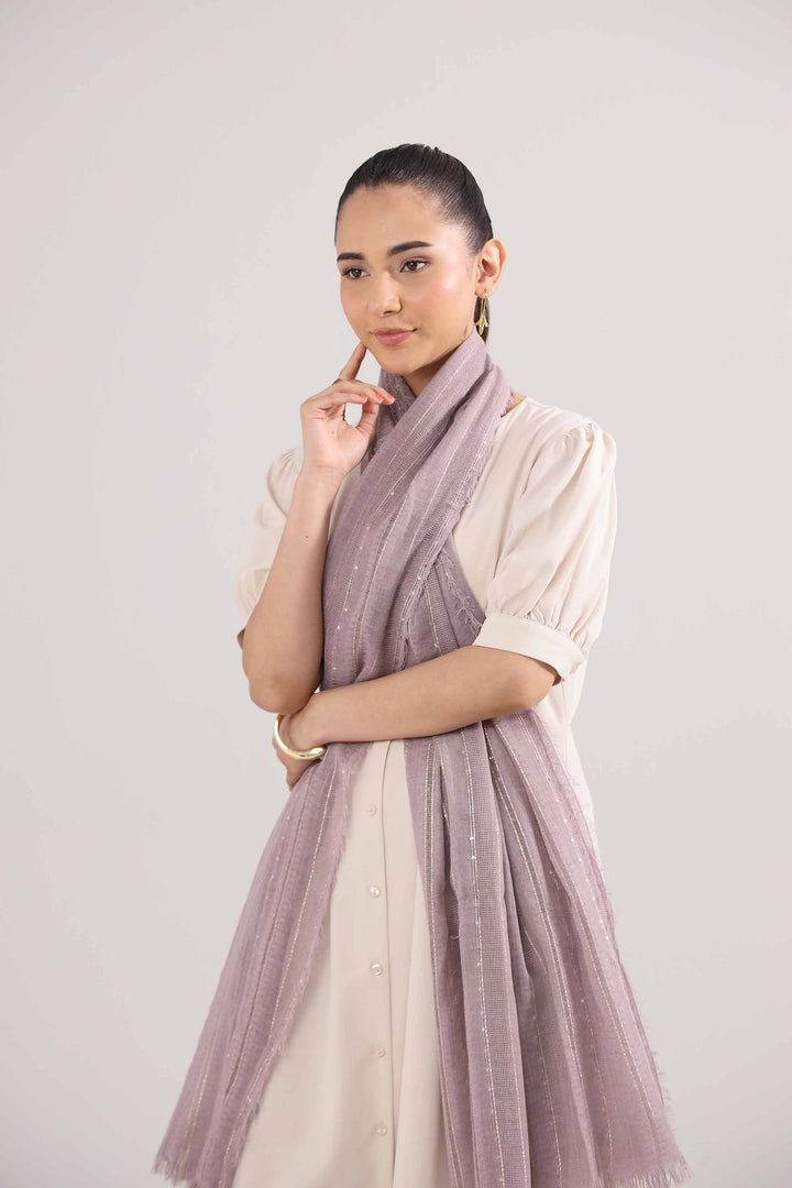 Dark Purple Women Scarf-442402109 for Women â€“ Scarf Collection | Nishat | Shop Online