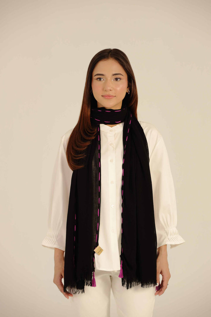 Black Women Scarf-442582103 for Women - Fashion Collection | Nishat | Shop Online