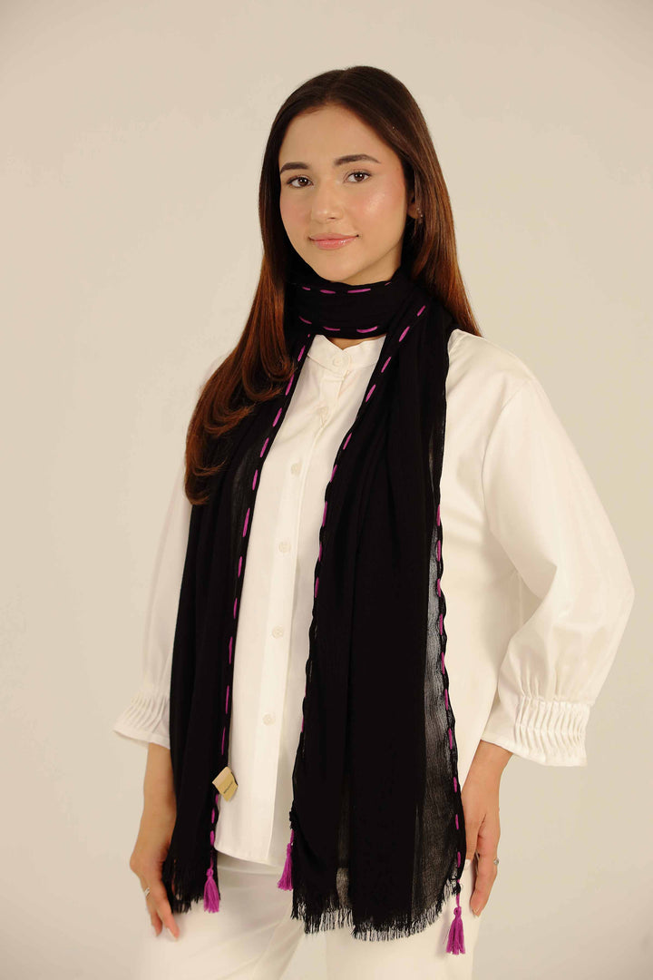 Black Women Scarf-442582103 for Women - Fashion Collection | Nishat | Shop Online