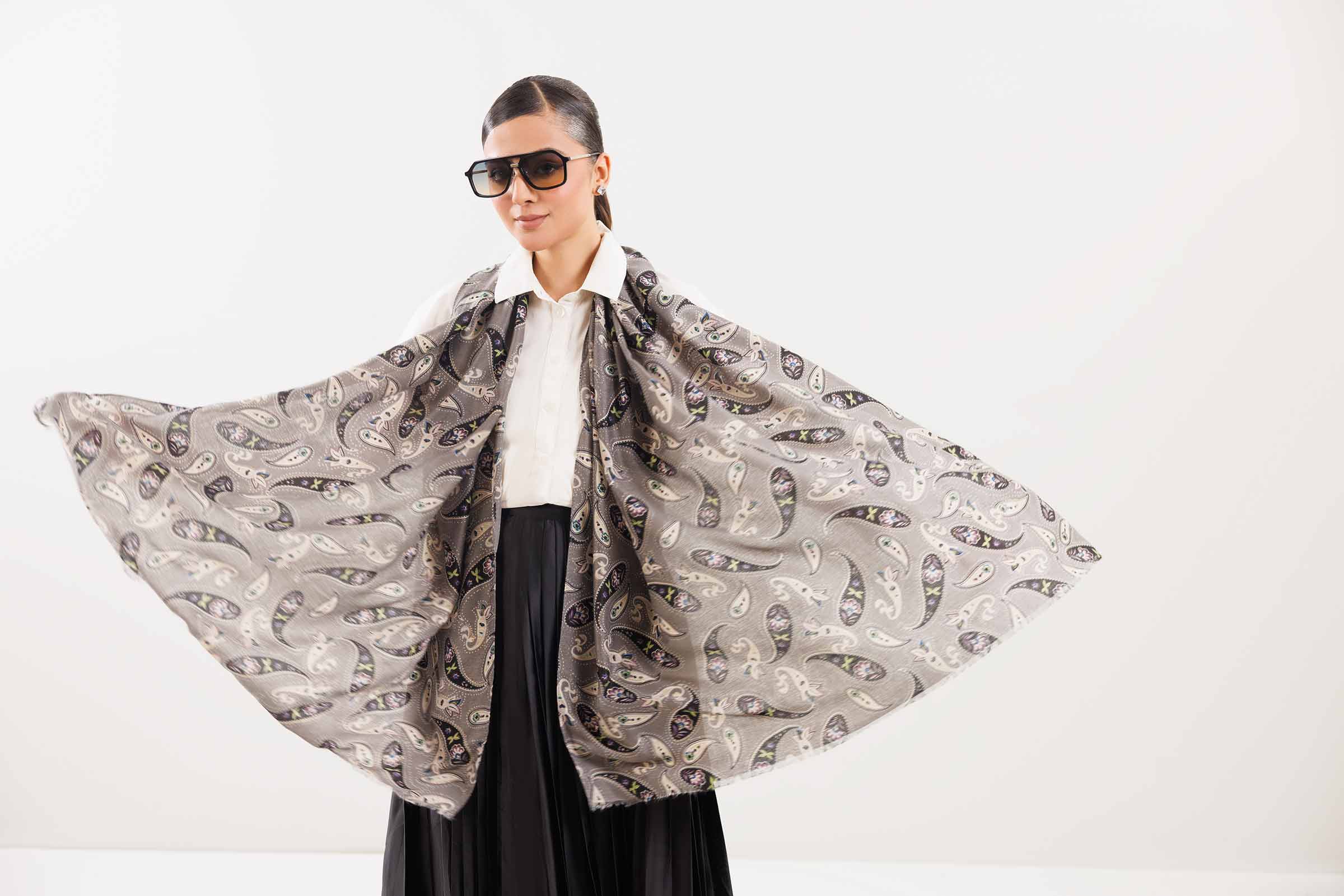 Grey Women Scarf-442752111 for Women â€“ Scarf Collection | Nishat | Shop Online