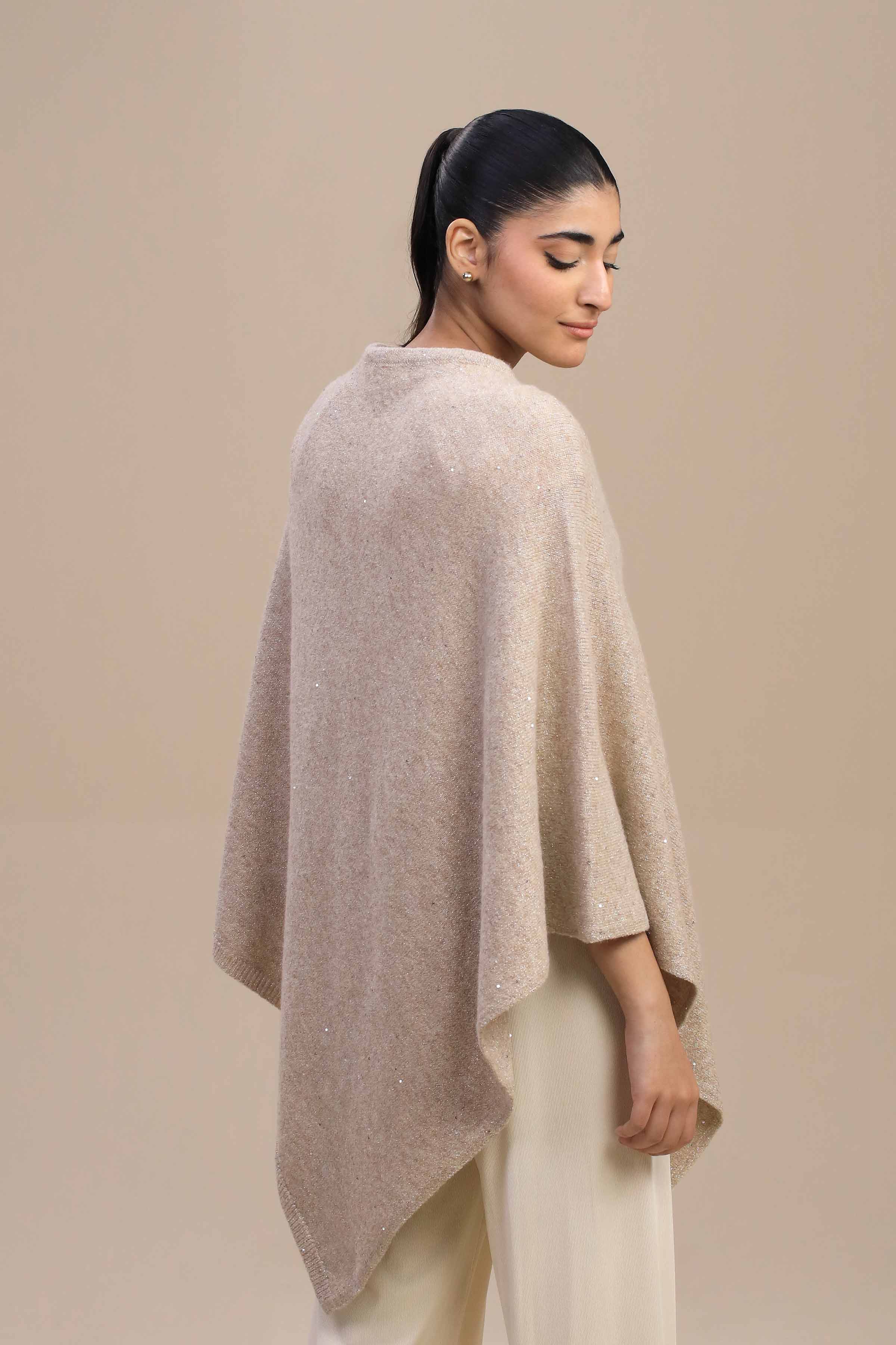 Beige Cape Shawl-446152118 for Women â€“ Winter Women Shawl Collection | Nishat | Shop Online