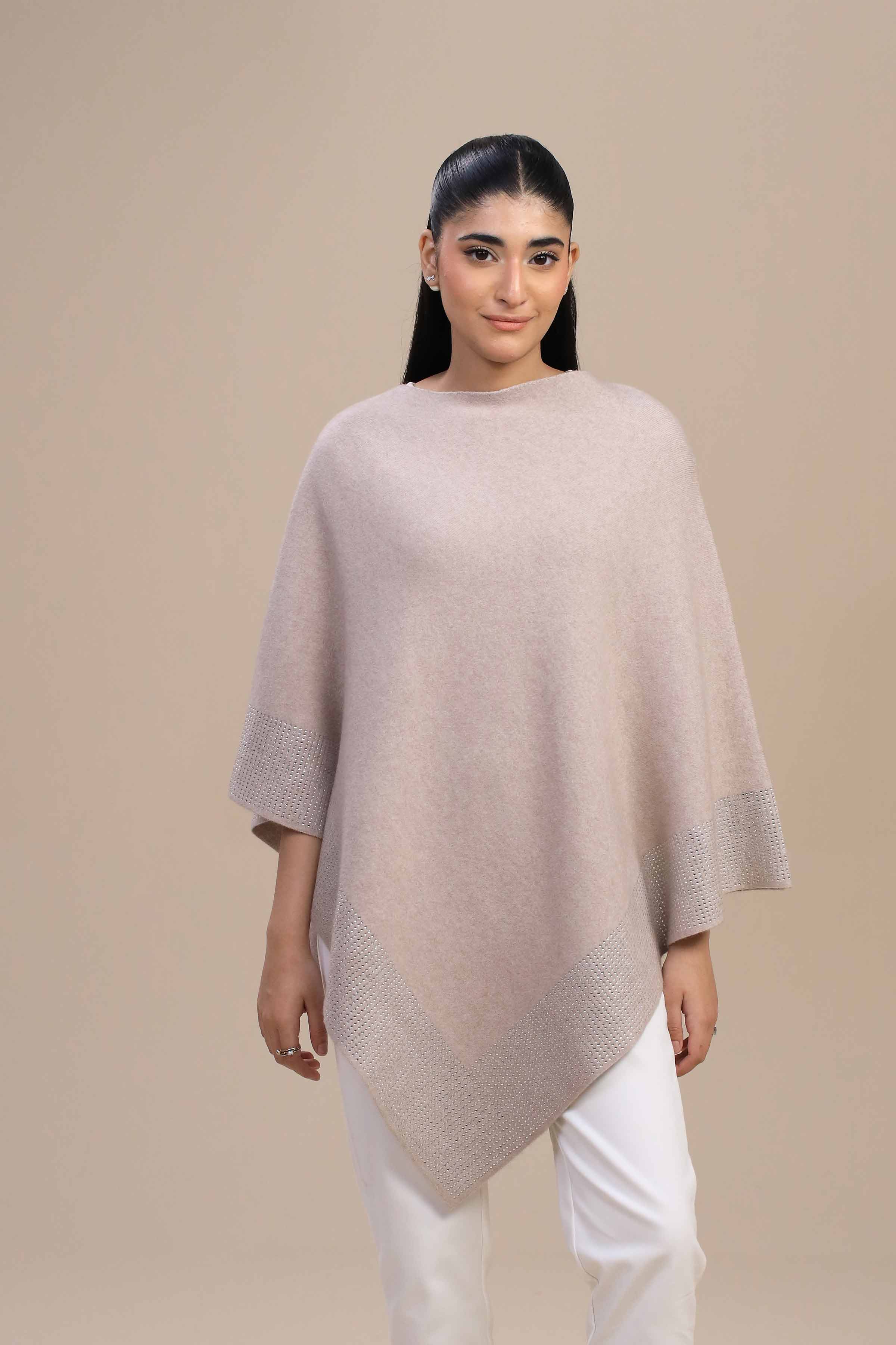 Beige Cape Shawl-446172118 for Women â€“ Winter Women Shawl Collection | Nishat | Shop Online