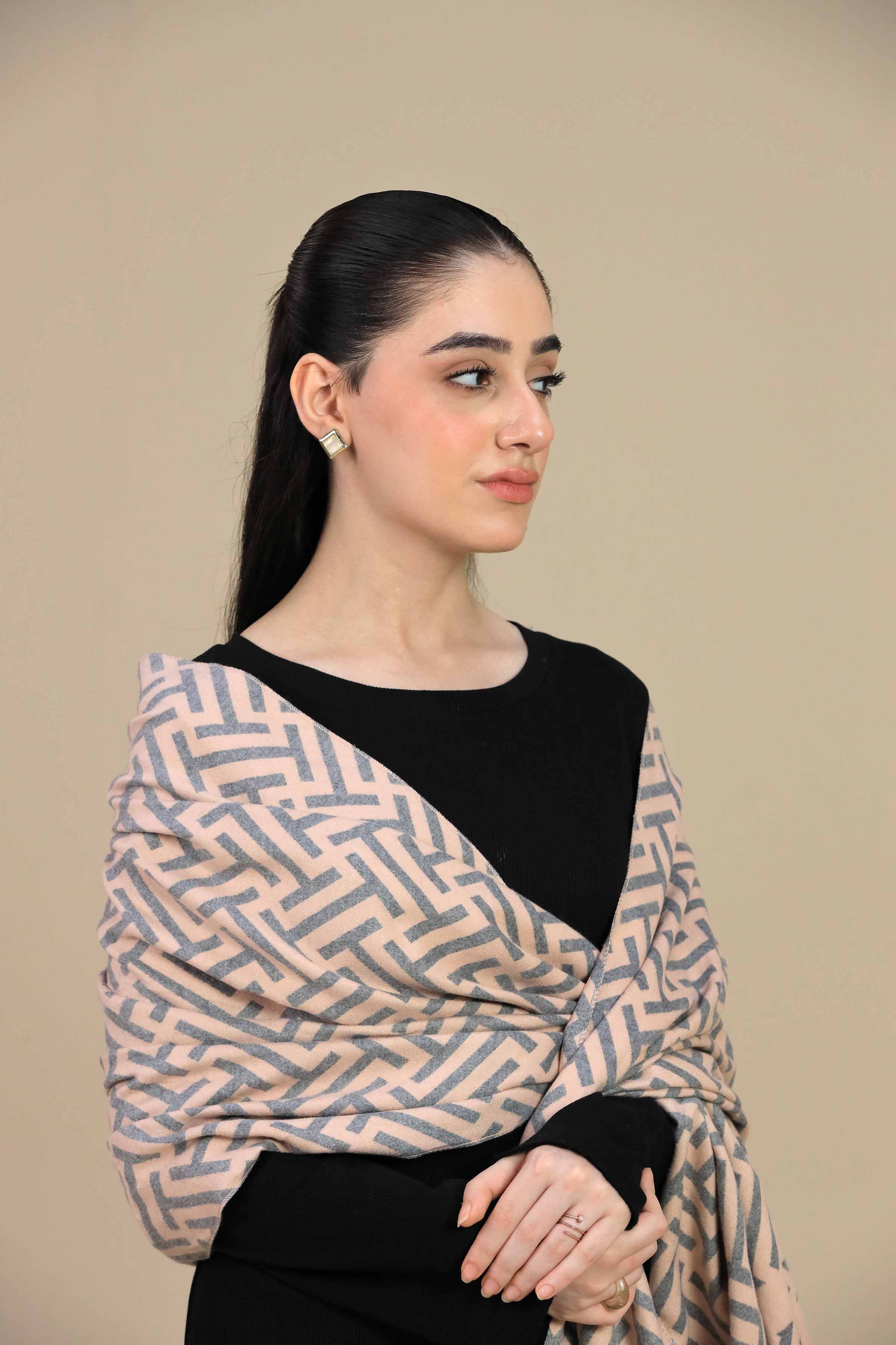 Light Grey Women Shawl-446742111