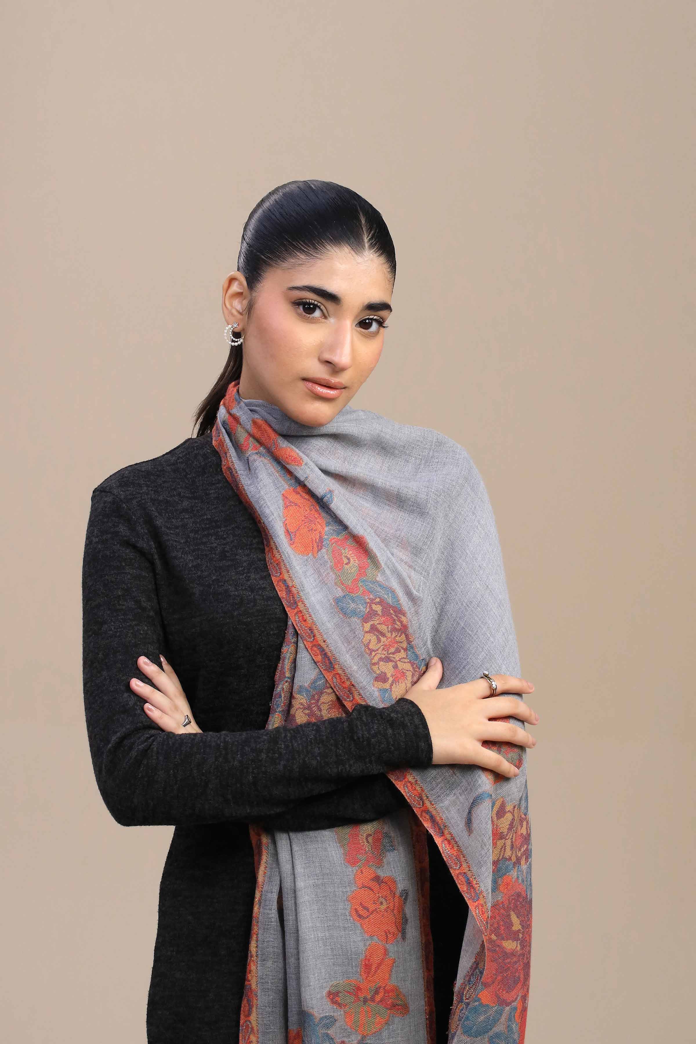Grey Women's Shawl by Nishat Linen â€“ Stylish Winter Wear