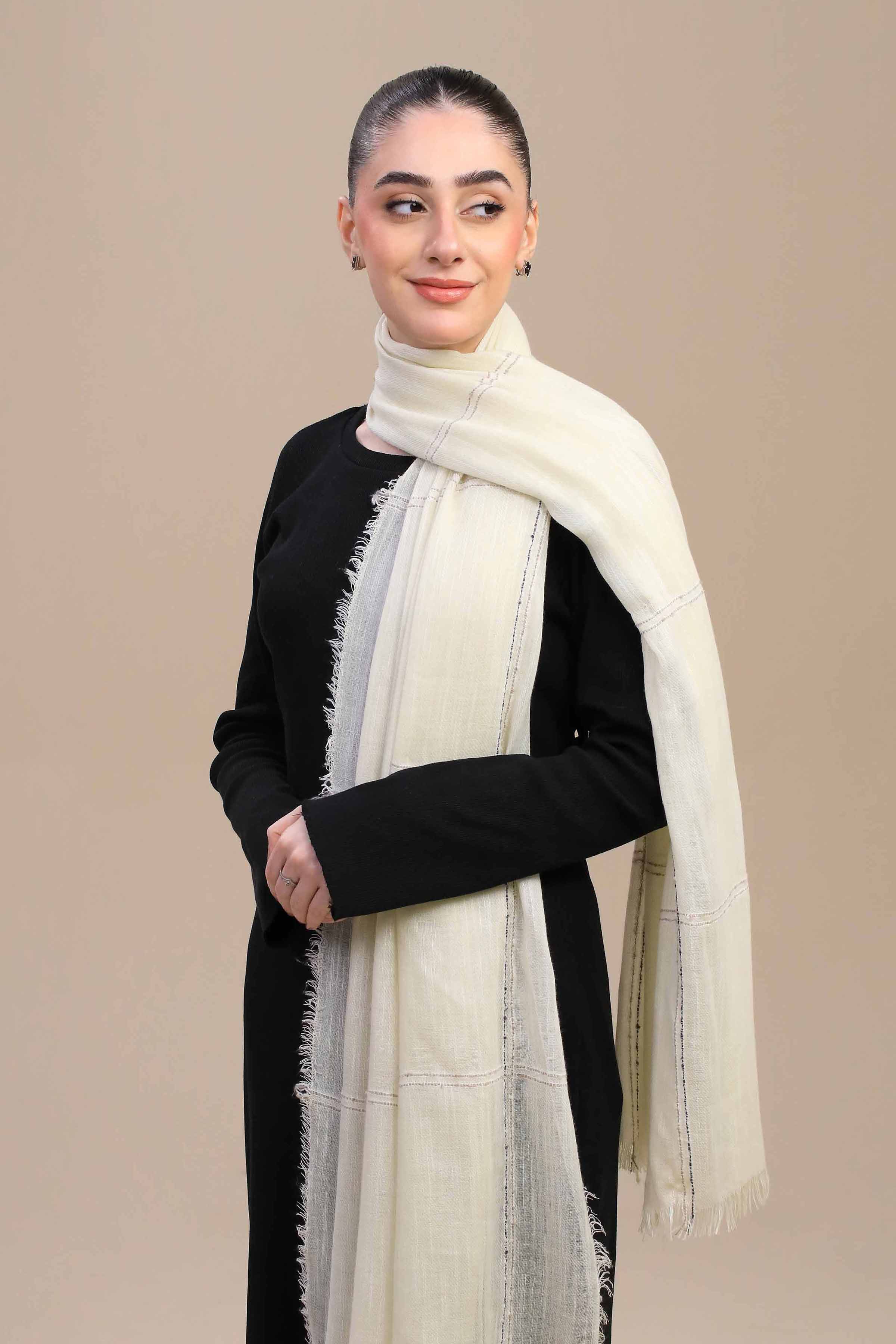 Off White Women Shawl-447192107  for Women â€“ Women Shawl Collection | Nishat | Shop Online