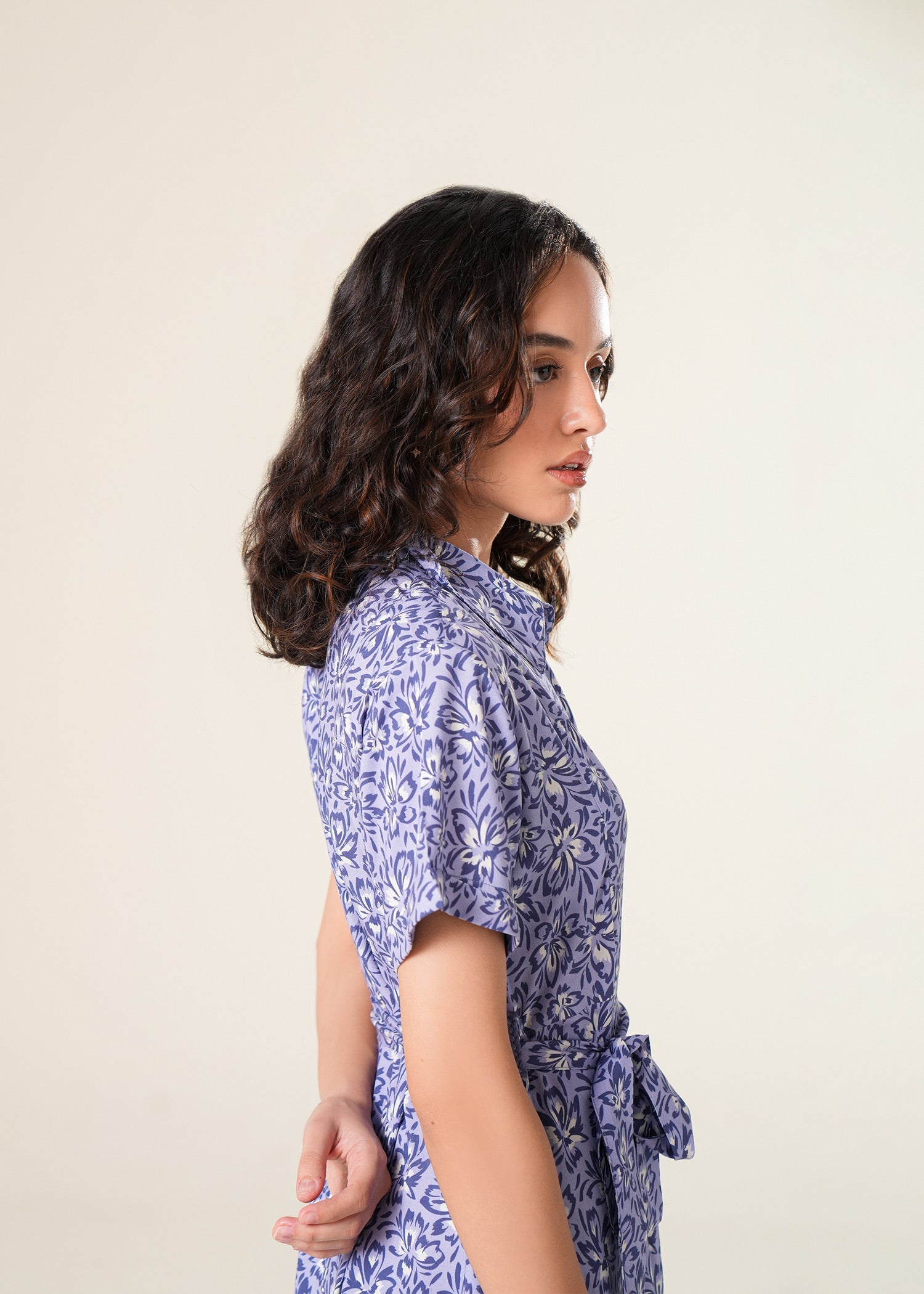 Floral Print A-Line Dress- WS25-260