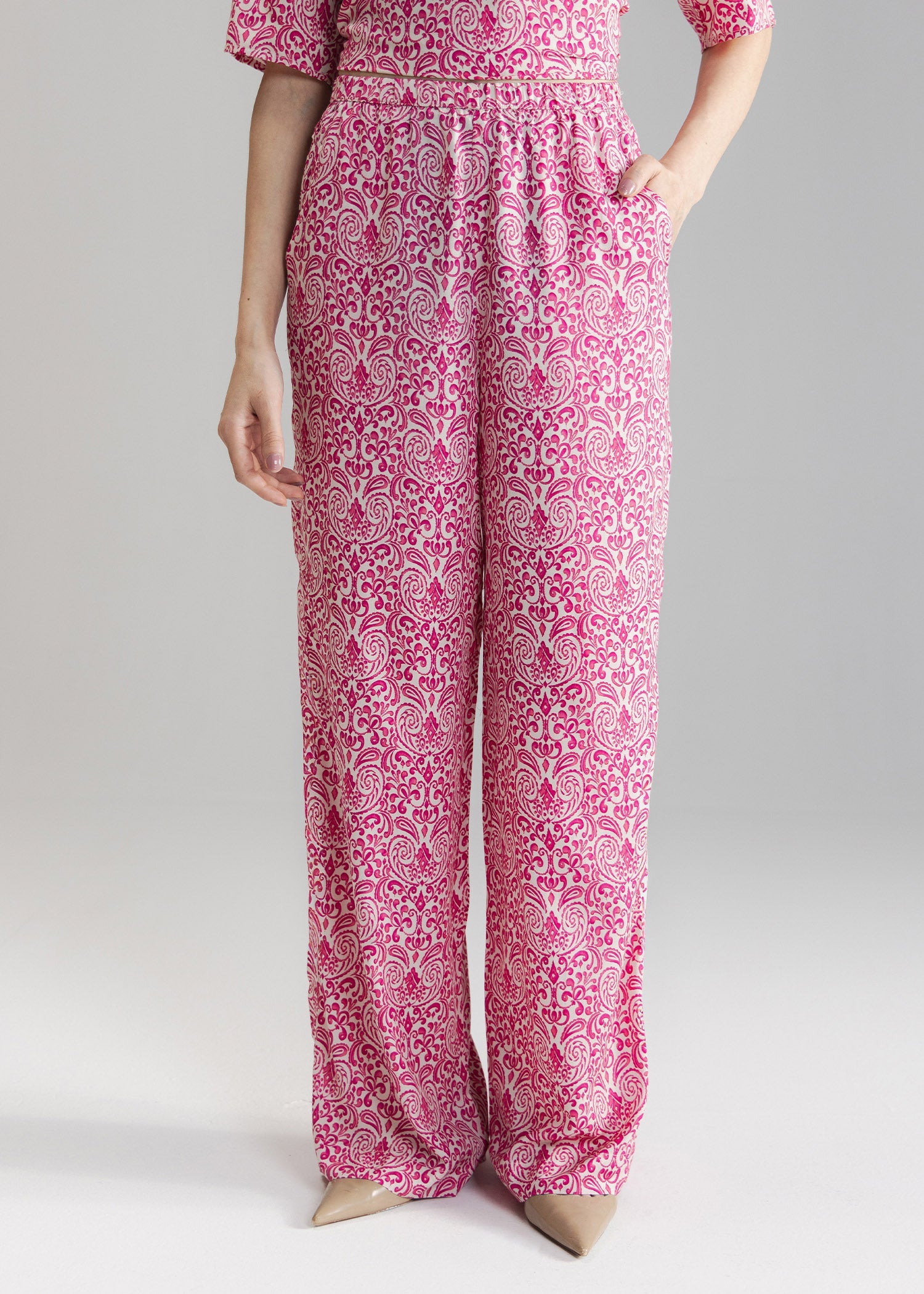 Printed Wide Leg Trouser- WS26-26