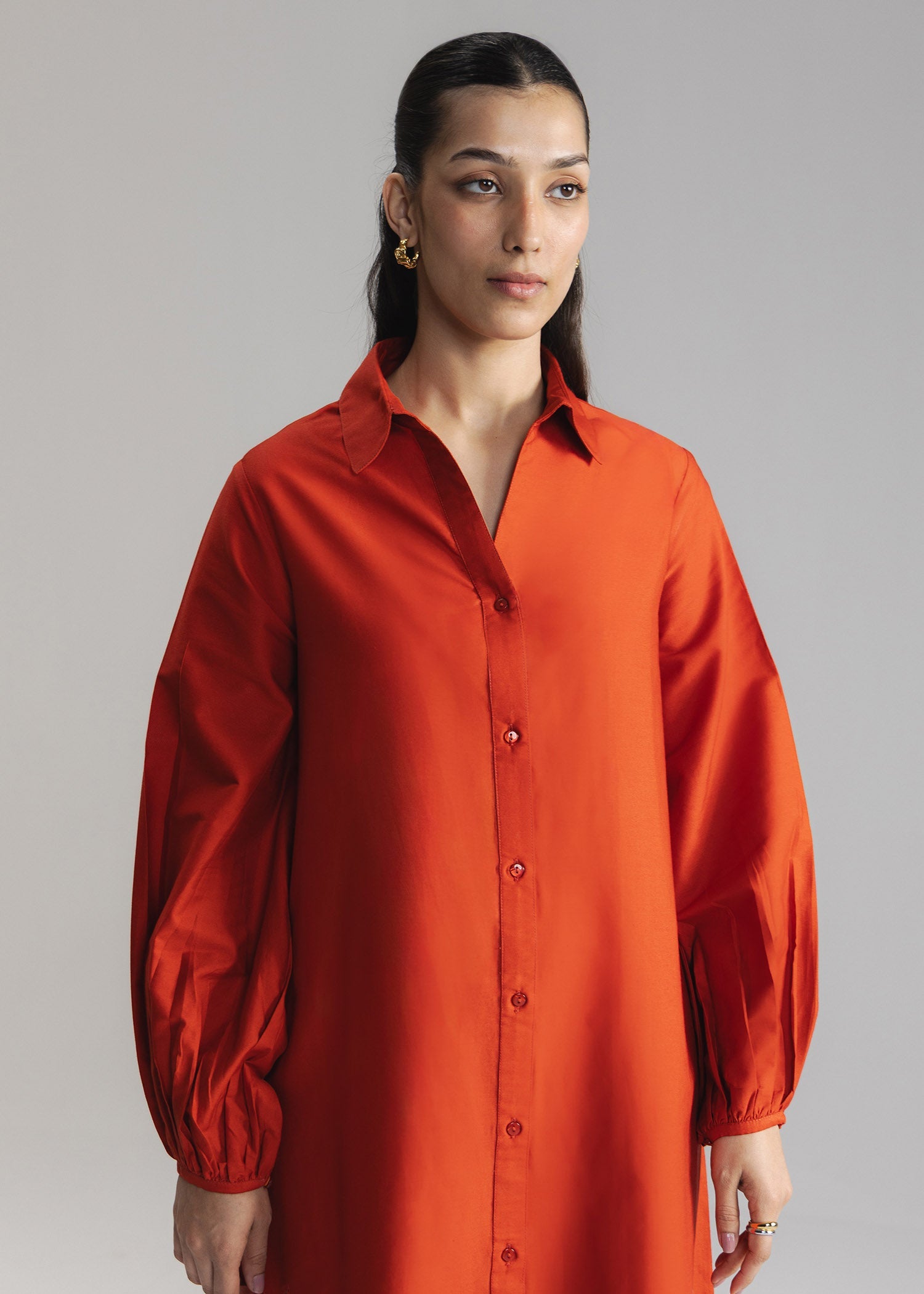 Schiffli Button Down Long Dress- WS26-41