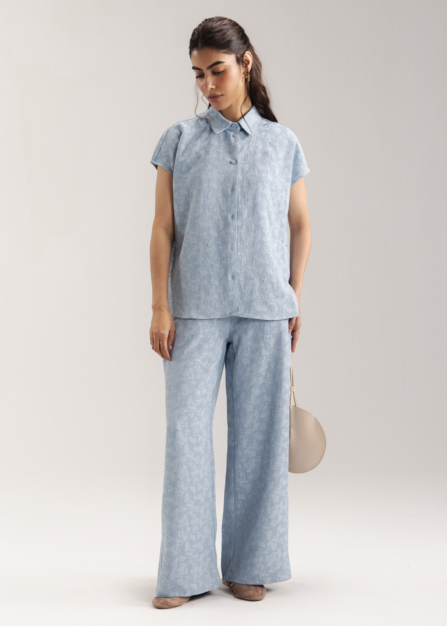 Jacquard Wide Leg Trouser- WS26-93