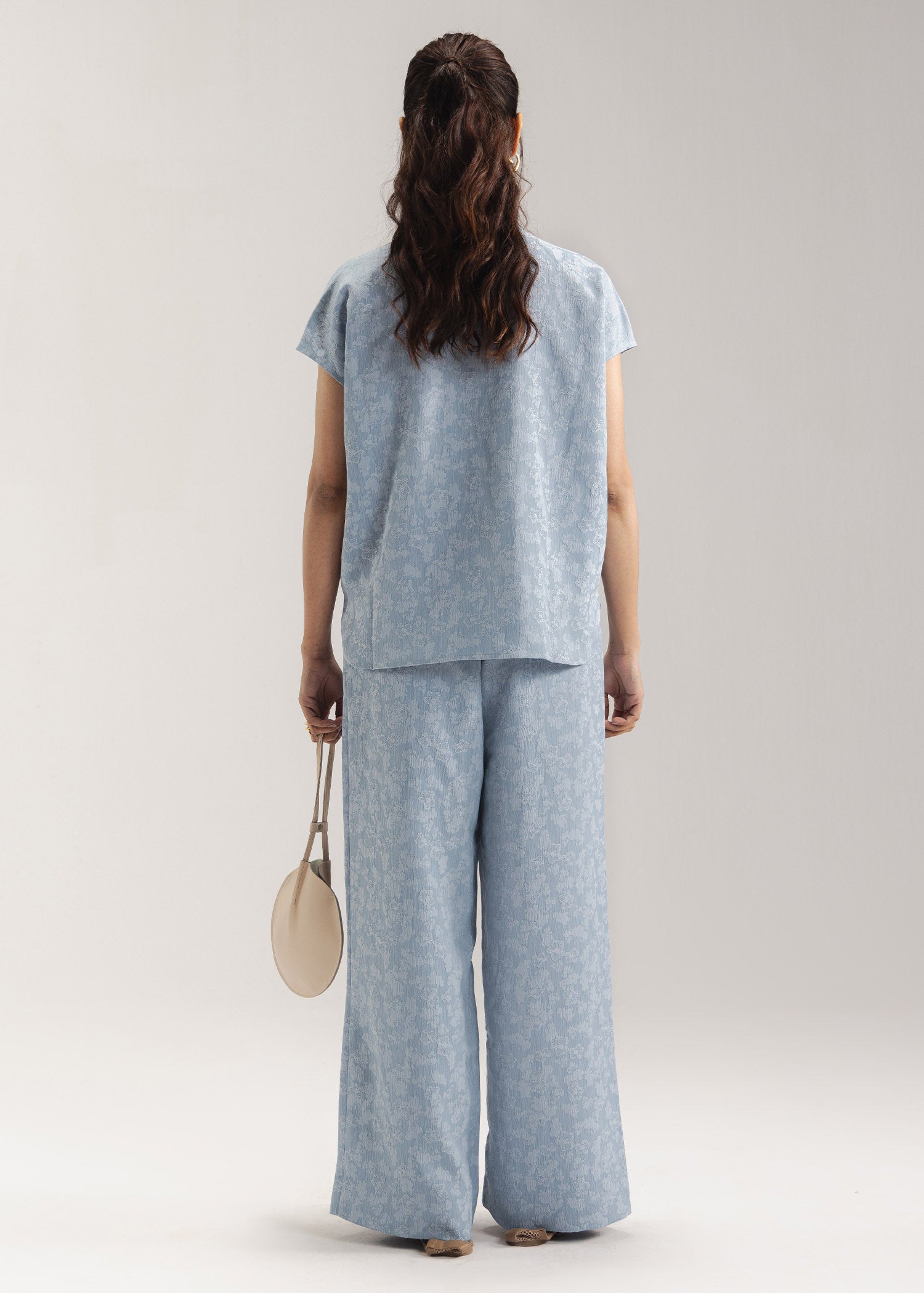 Jacquard Wide Leg Trouser- WS26-93
