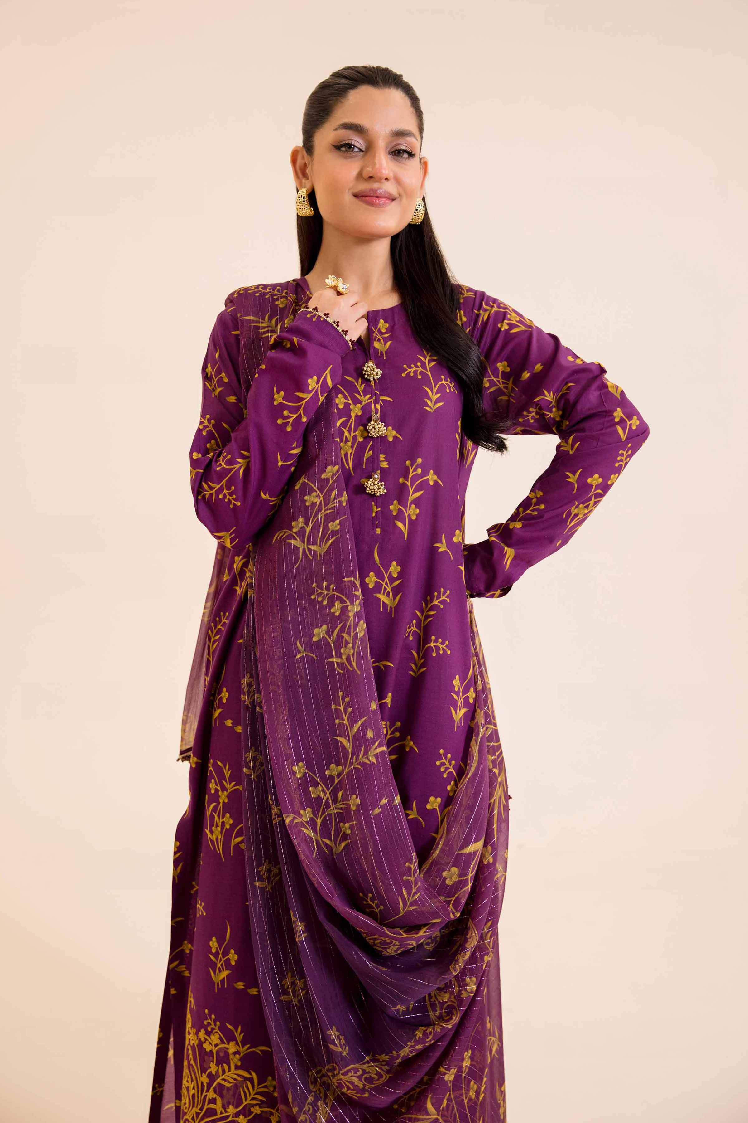 2 Piece - Printed Embroidered Suit - 42401715