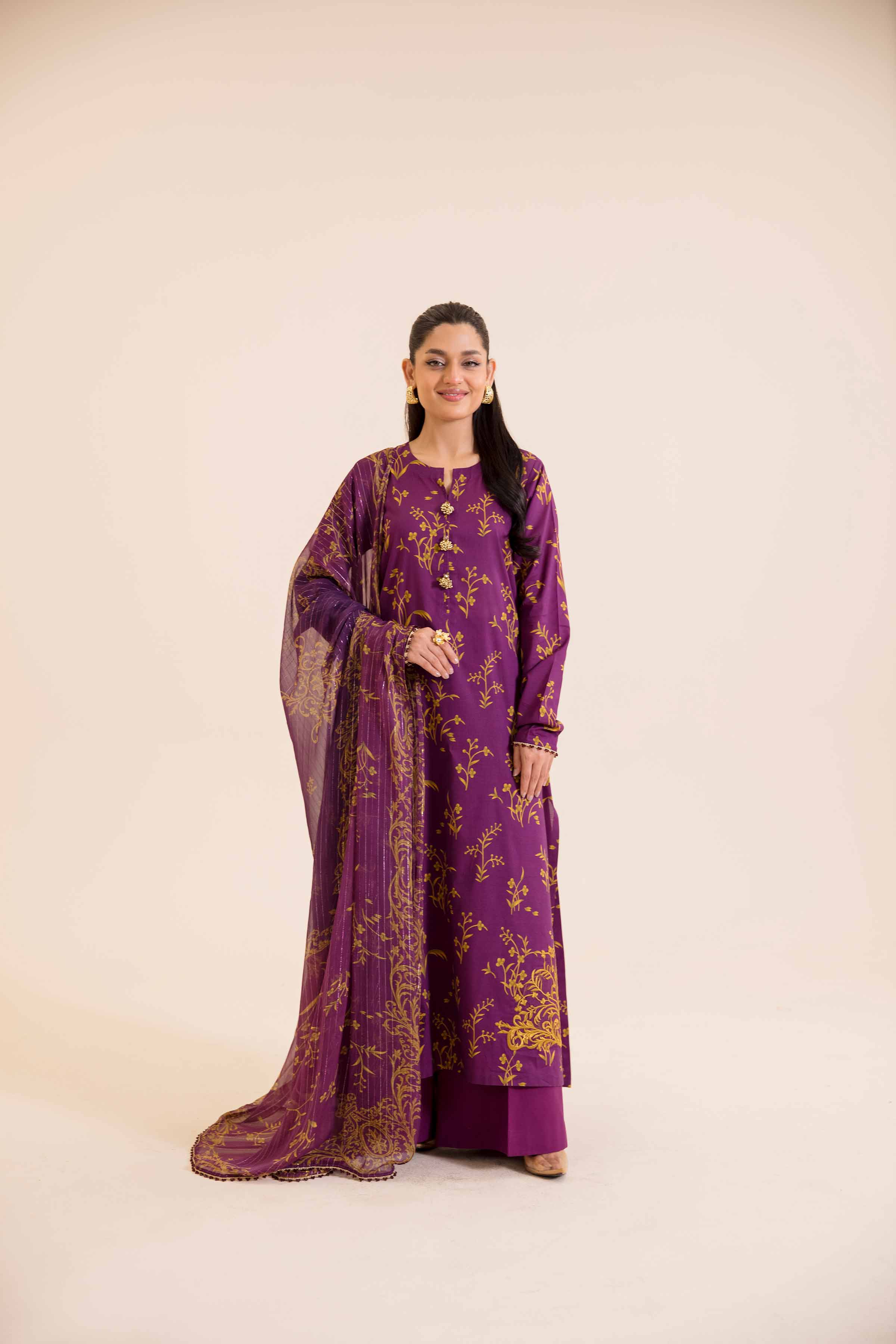2 Piece - Printed Embroidered Suit - 42401715