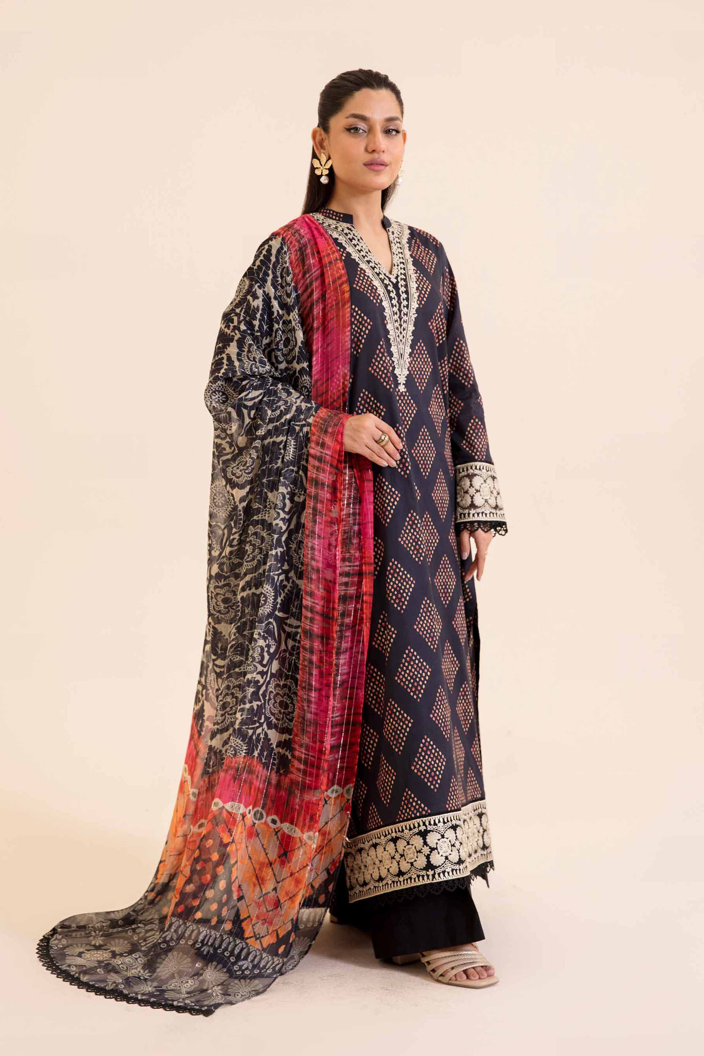 2 Piece - Printed Embroidered Suit - 42401716