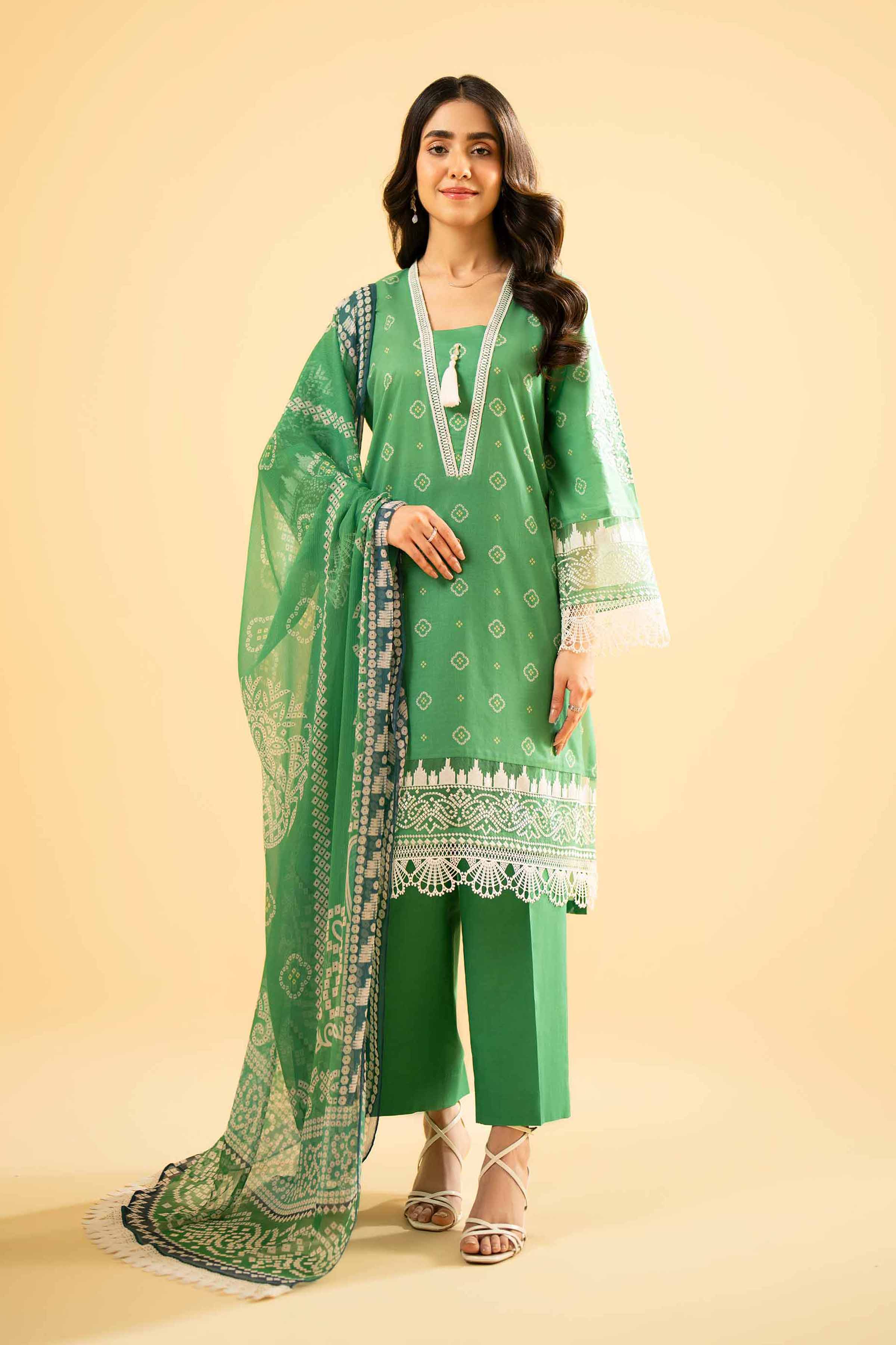 2 Piece - Printed Embroidered Suit - 42401763