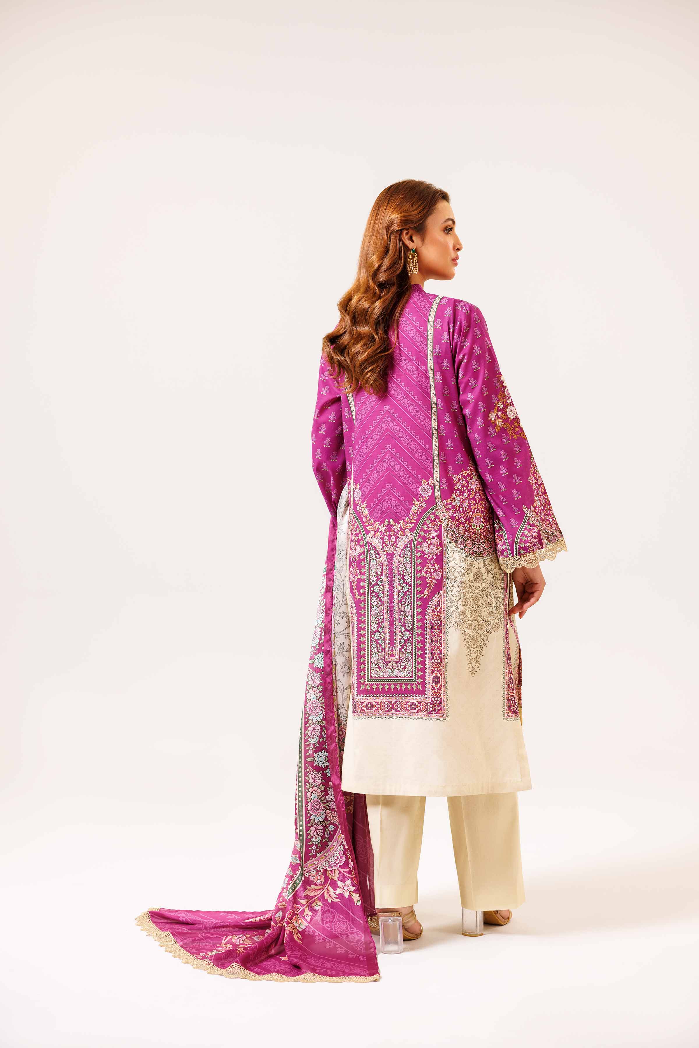 3 Piece - Digital Printed Embroidered Suit - 42401783