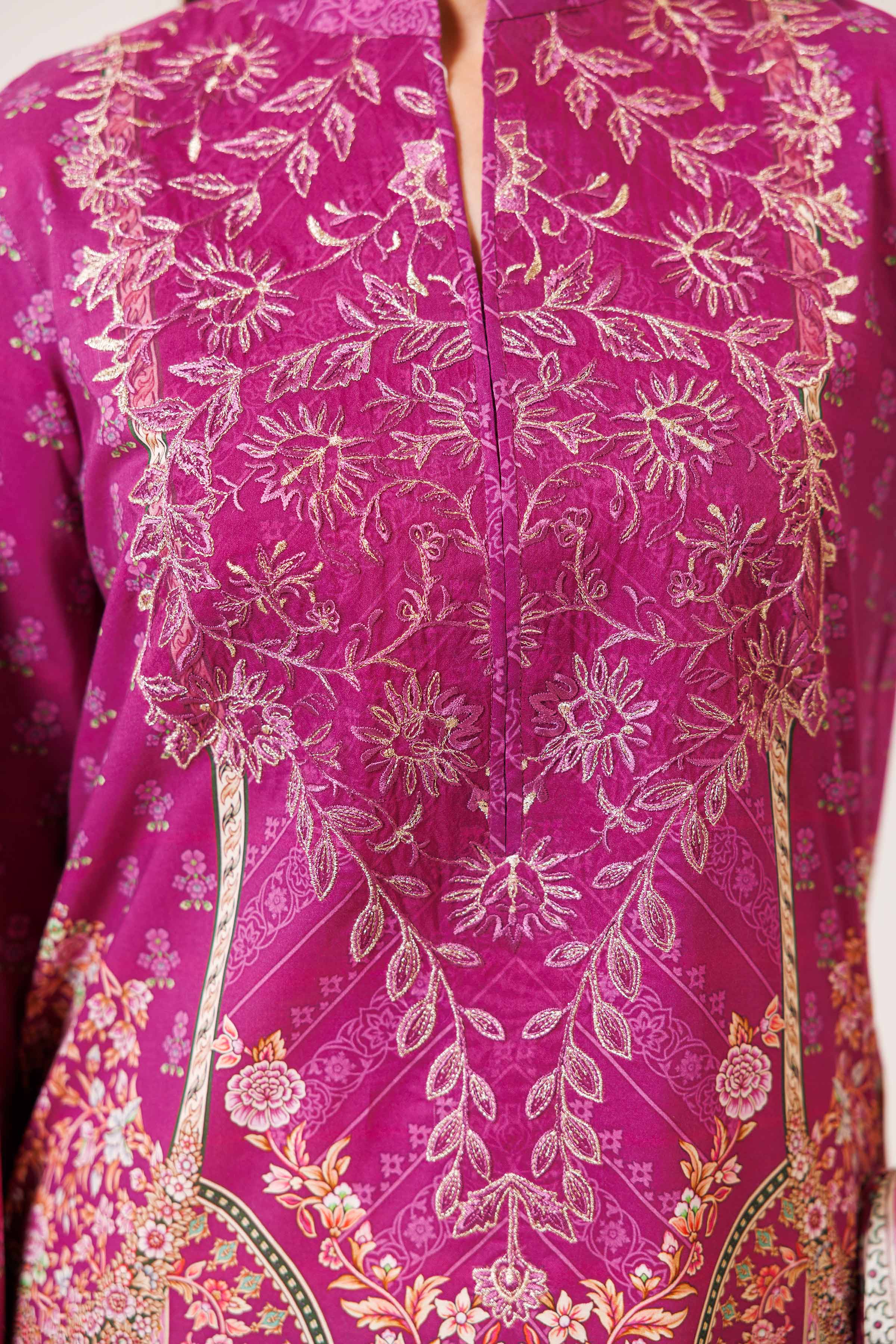 3 Piece - Digital Printed Embroidered Suit - 42401783