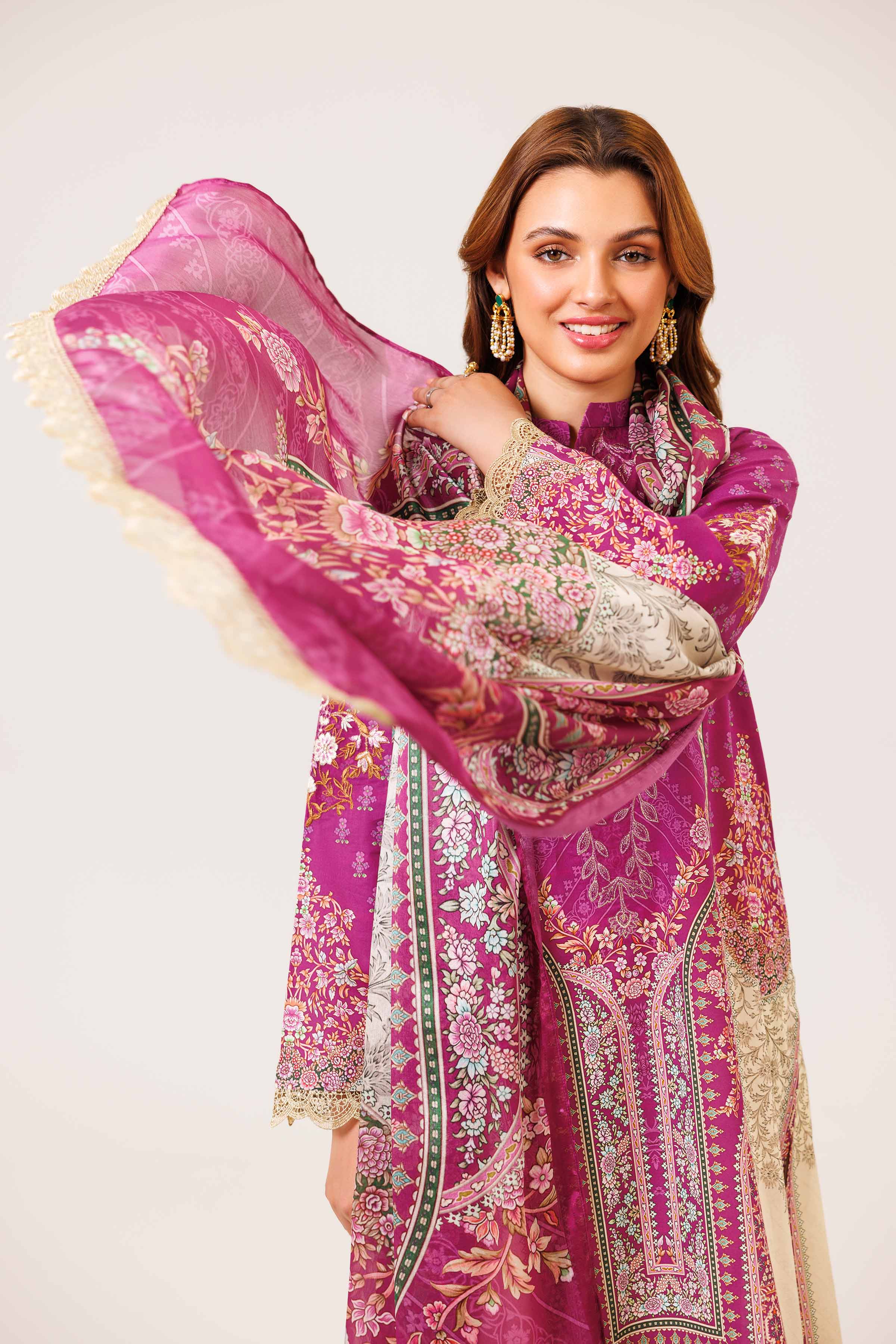3 Piece - Digital Printed Embroidered Suit - 42401783