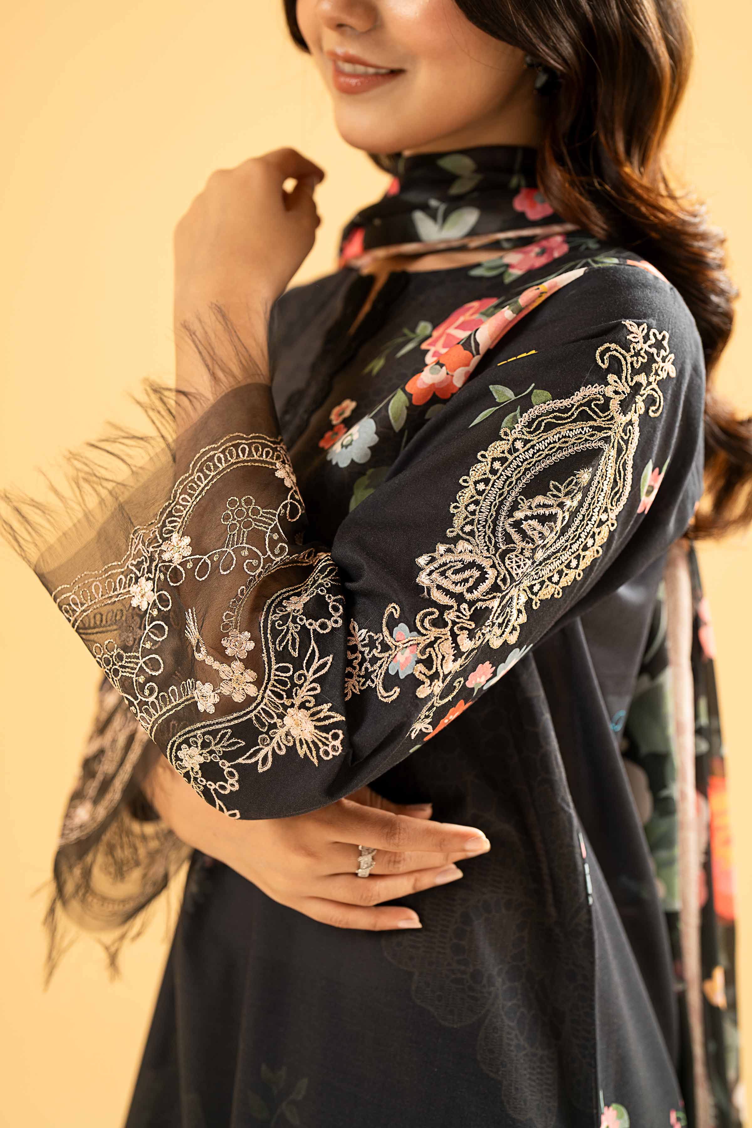 3 Piece - Digital Printed Embroidered Suit - 42401784