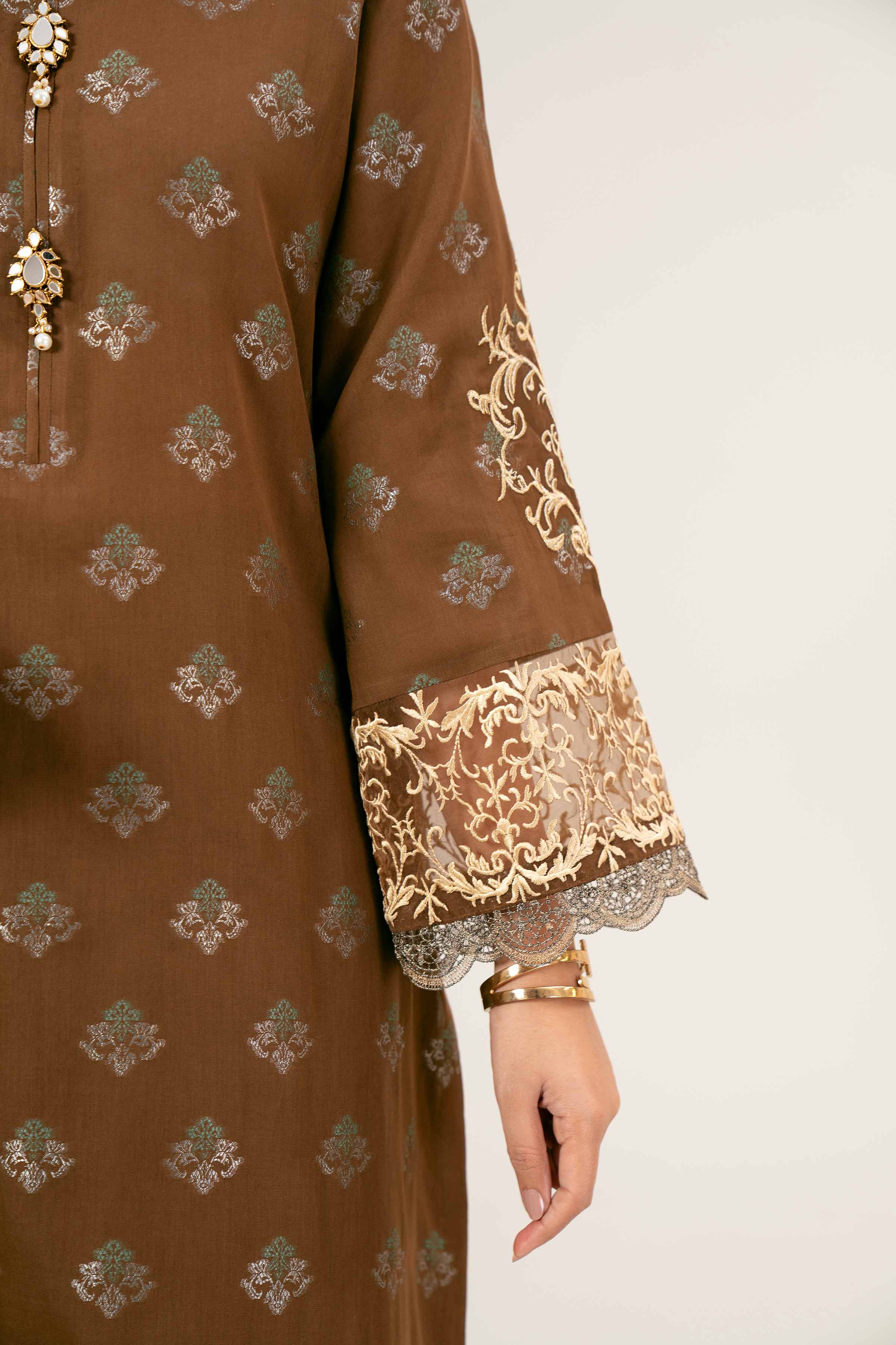 3 Piece - Jacquard Embroidered Suit - 42401930