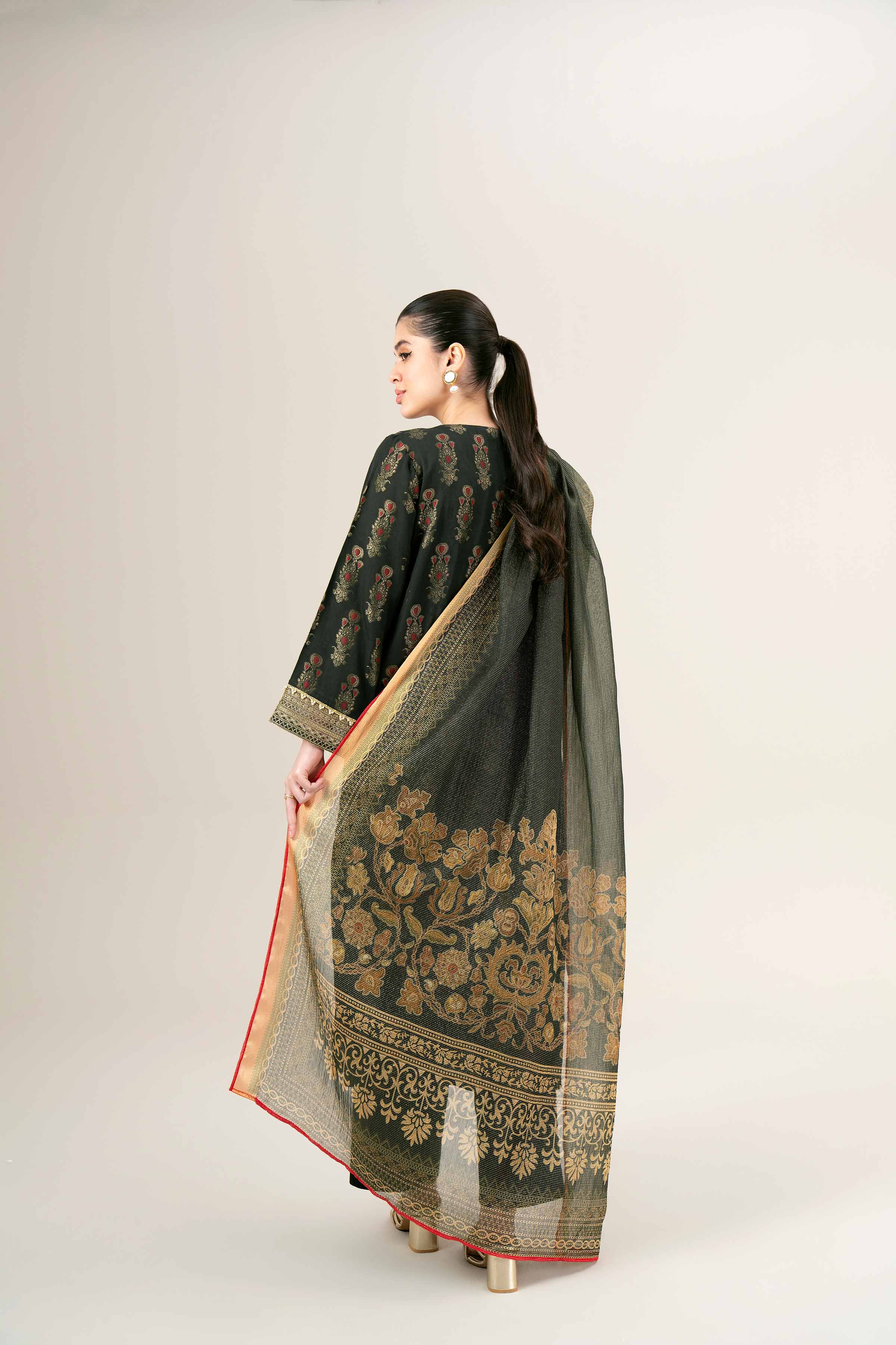 3 Piece - Jacquard Embroidered Suit - 42401932