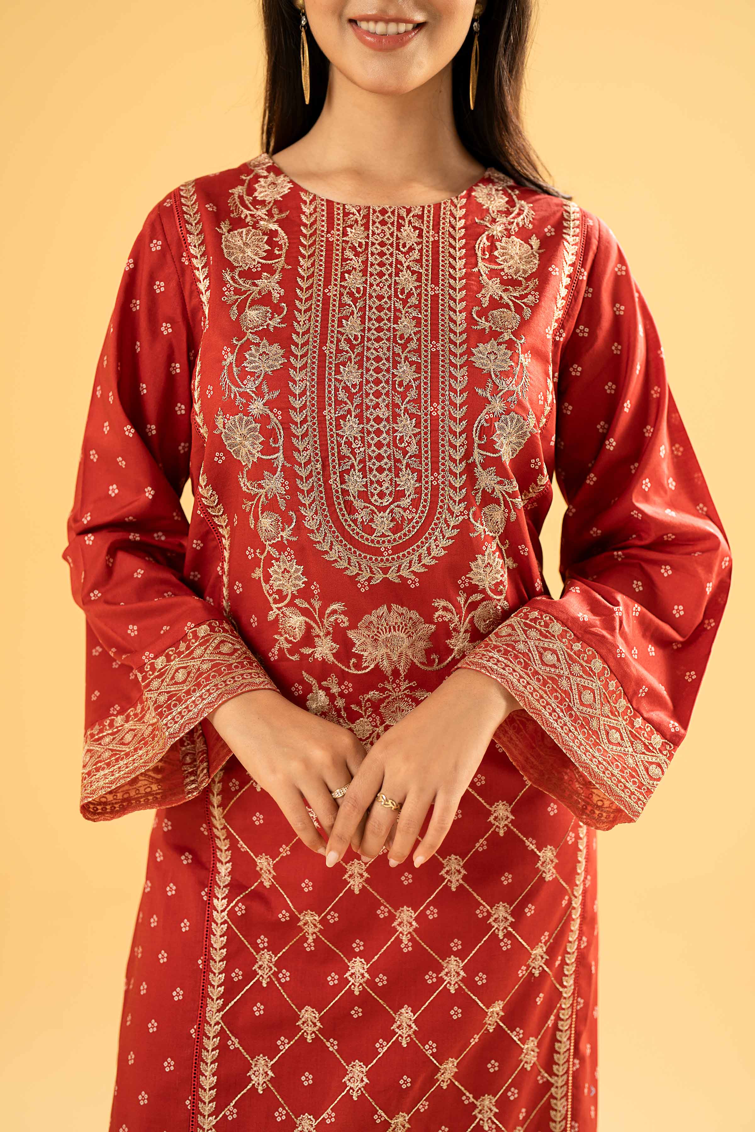 2 Piece - Printed Embroidered Suit - 42401944