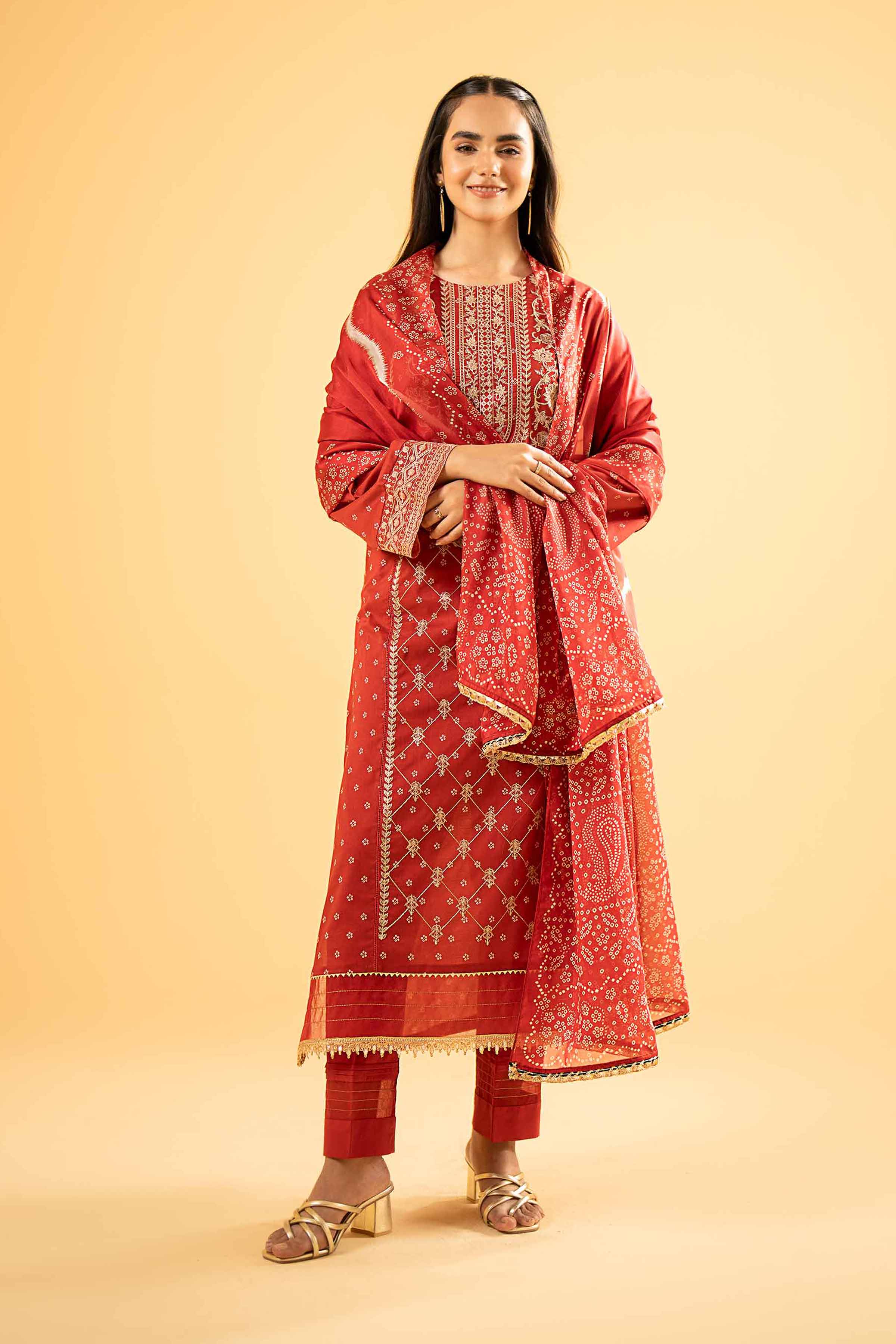 2 Piece - Printed Embroidered Suit - 42401944
