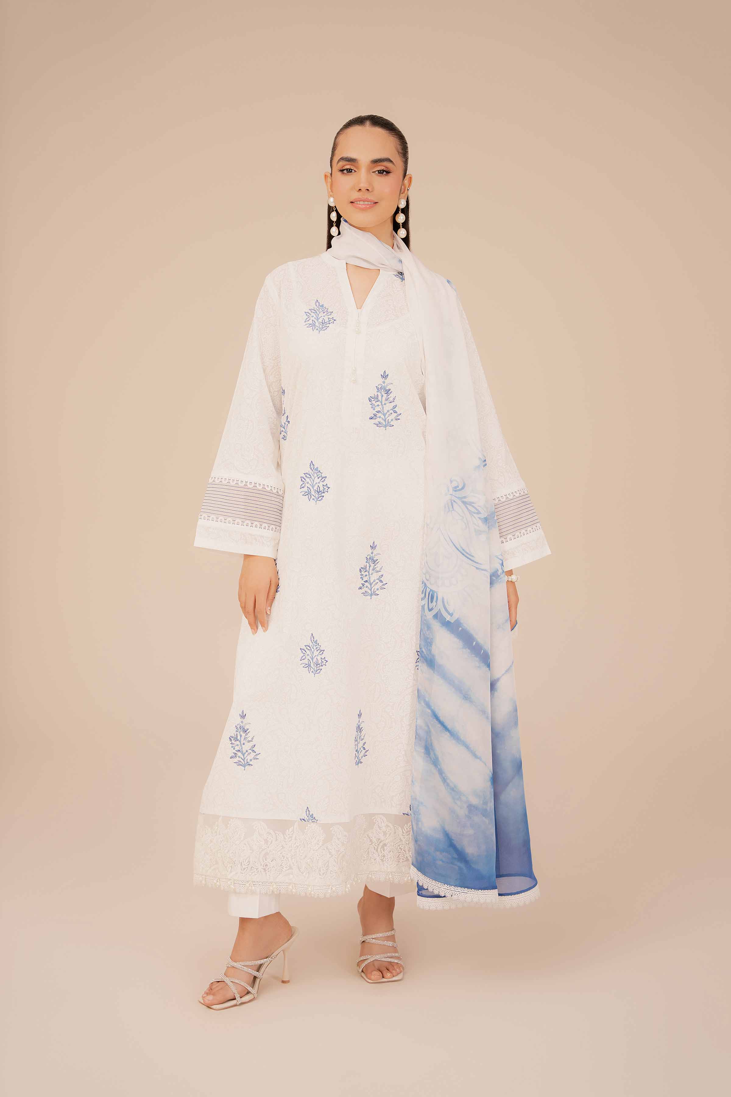 2 Piece - Printed Embroidered Suit - 42401946