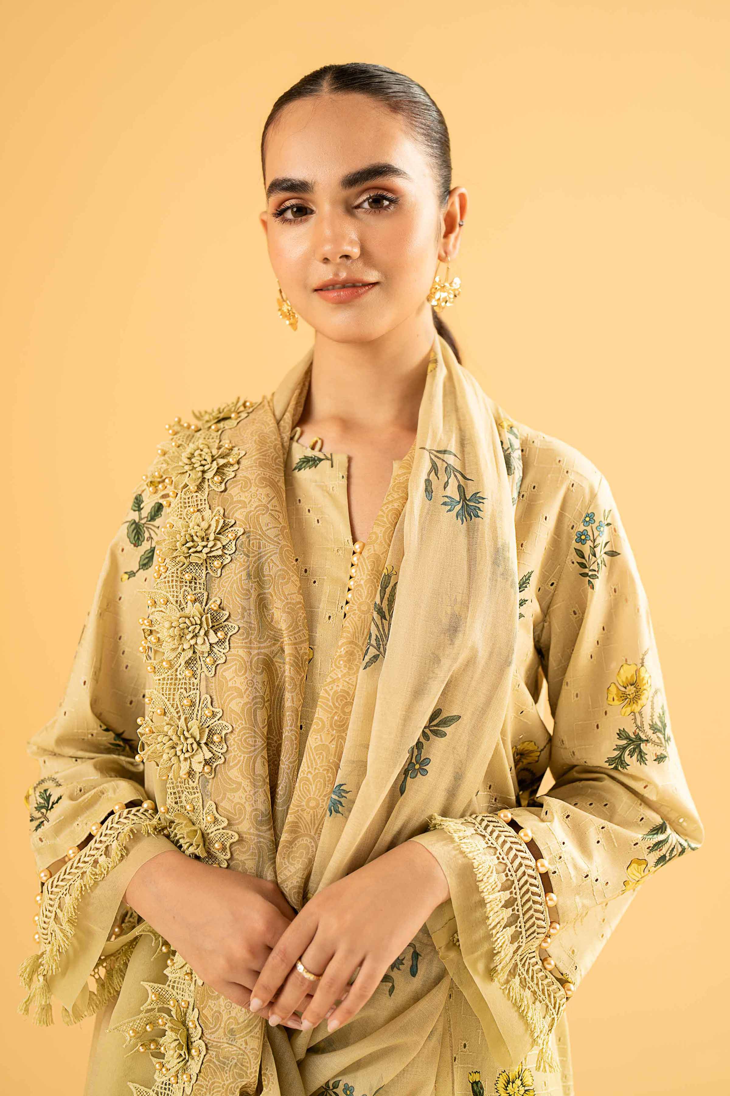 3 Piece - Digital Printed Embroidered Suit - 42401966