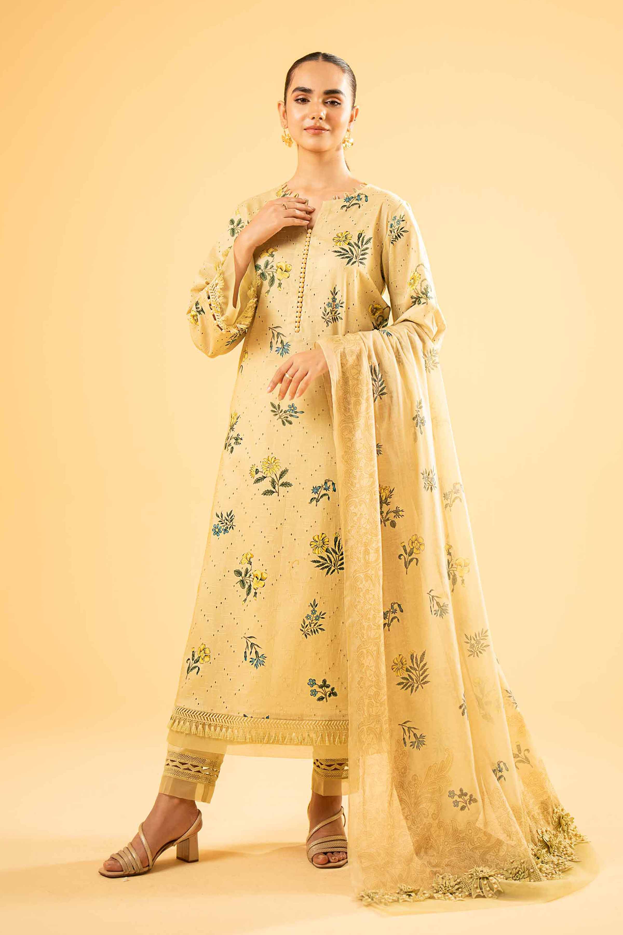 3 Piece - Digital Printed Embroidered Suit - 42401966