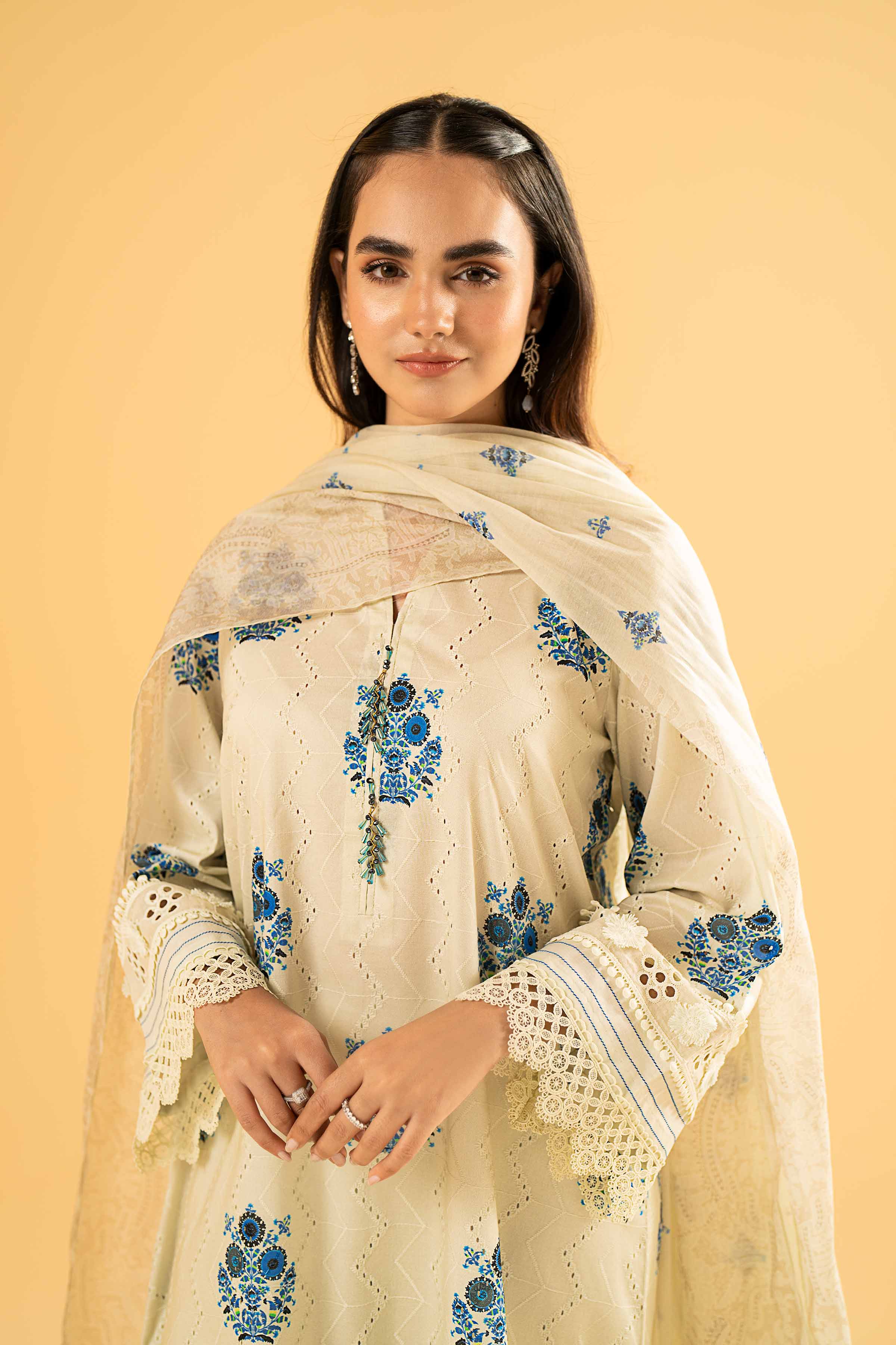 3 Piece - Digital Printed Embroidered Suit - 42401970