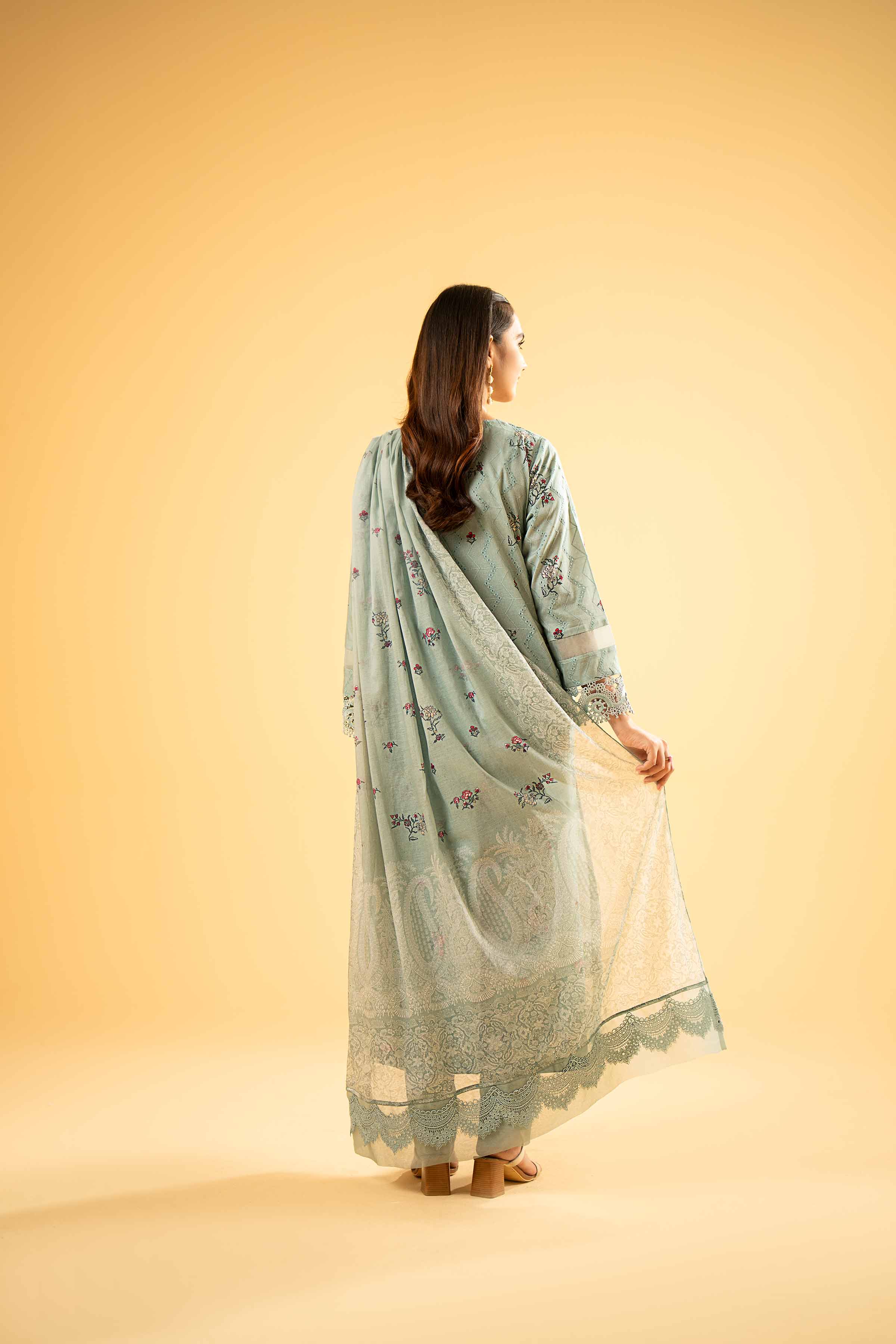 3 Piece - Digital Printed Embroidered Suit - 42401971