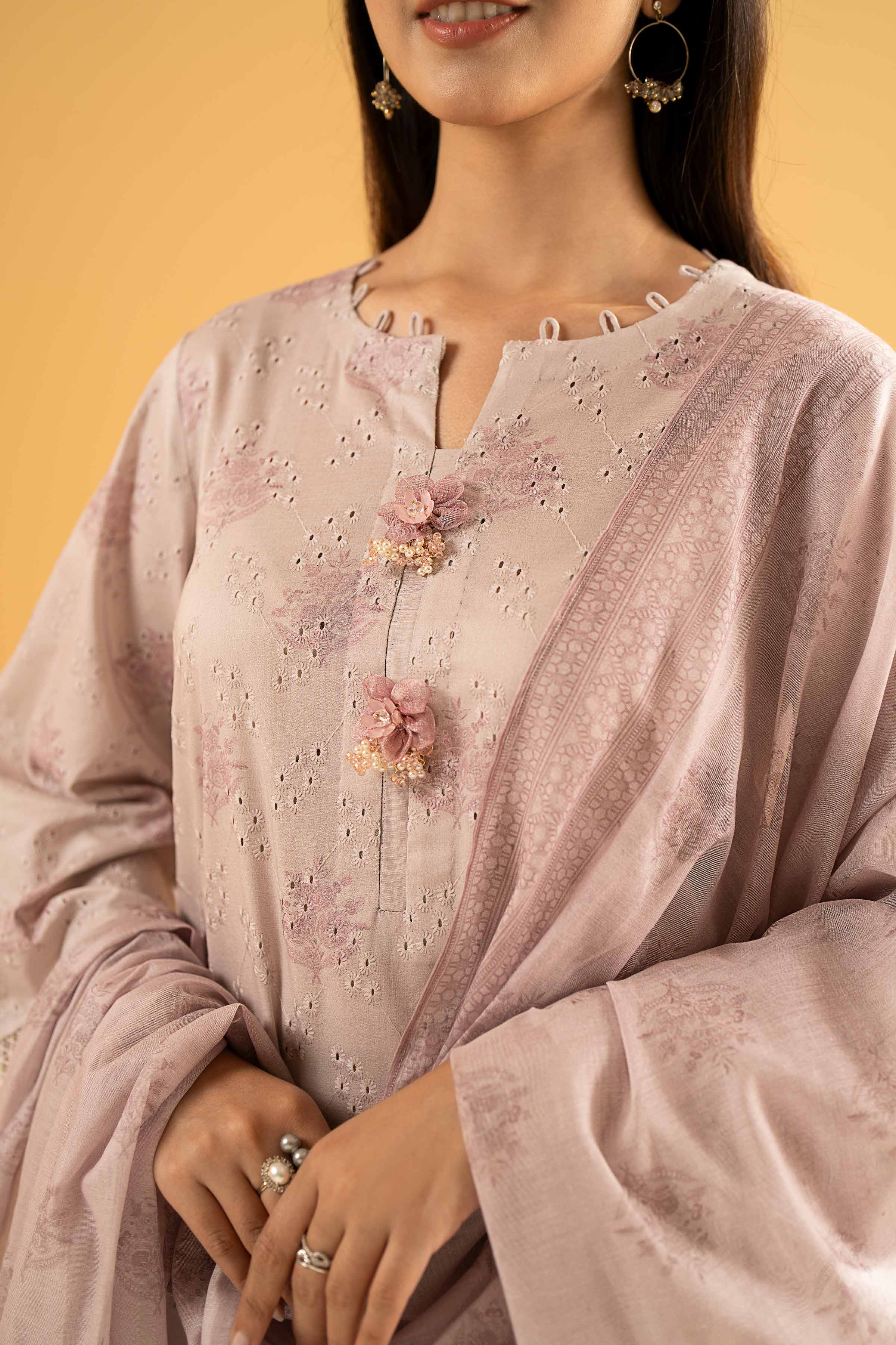 3 Piece - Digital Printed Embroidered Suit - 42401972