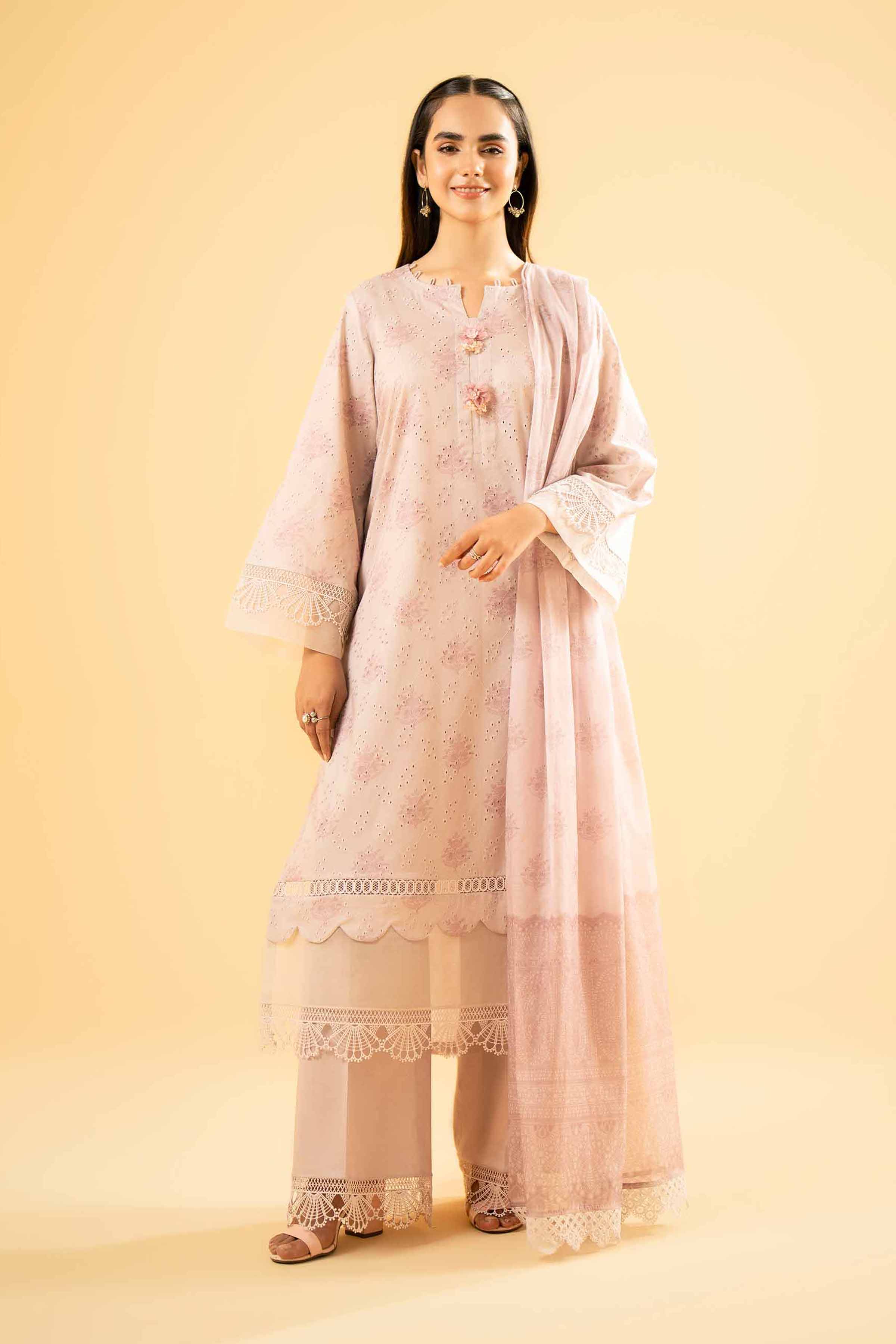 3 Piece - Digital Printed Embroidered Suit - 42401972