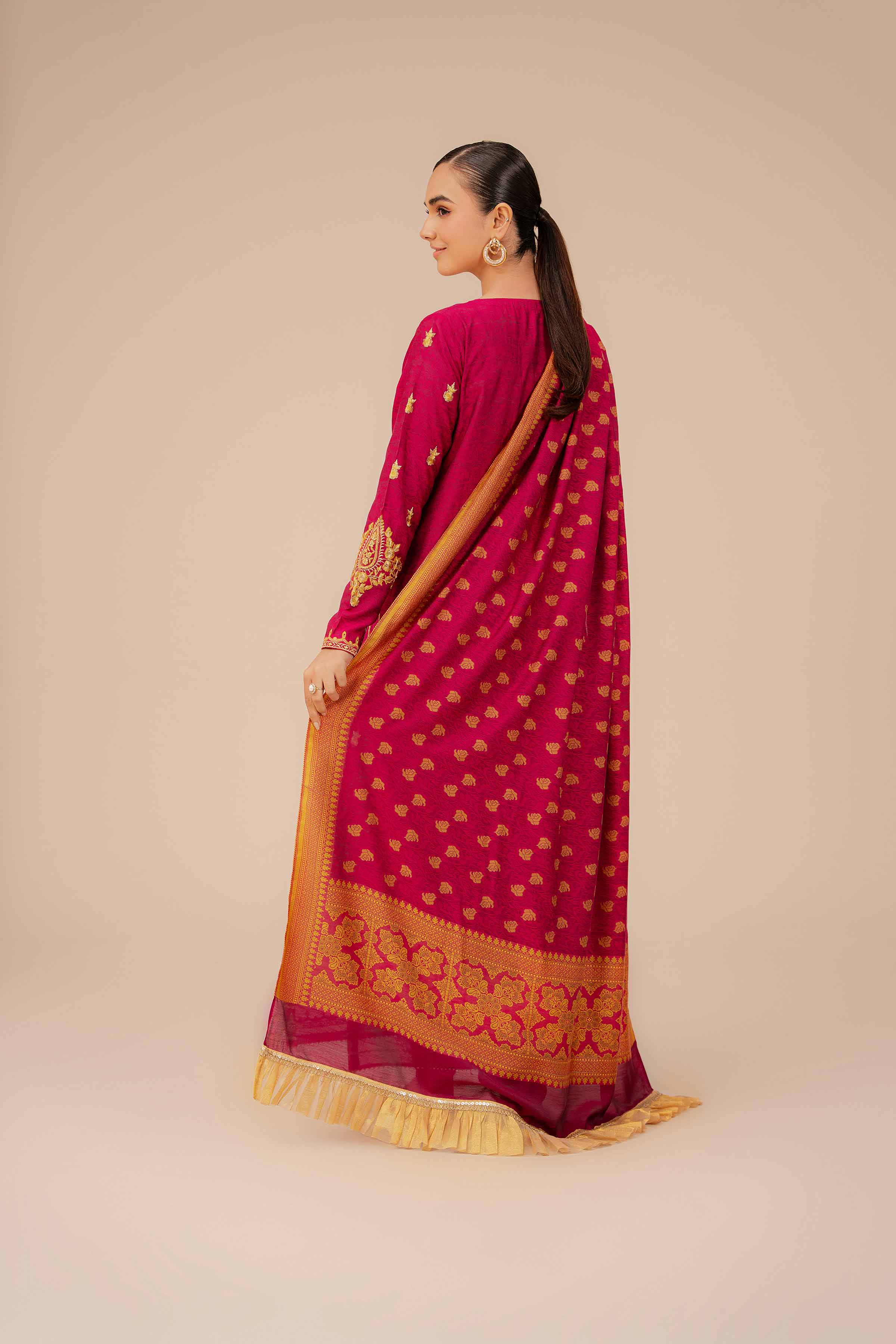 3 Piece - Yarn Dyed Embroidered Suit - 42401974