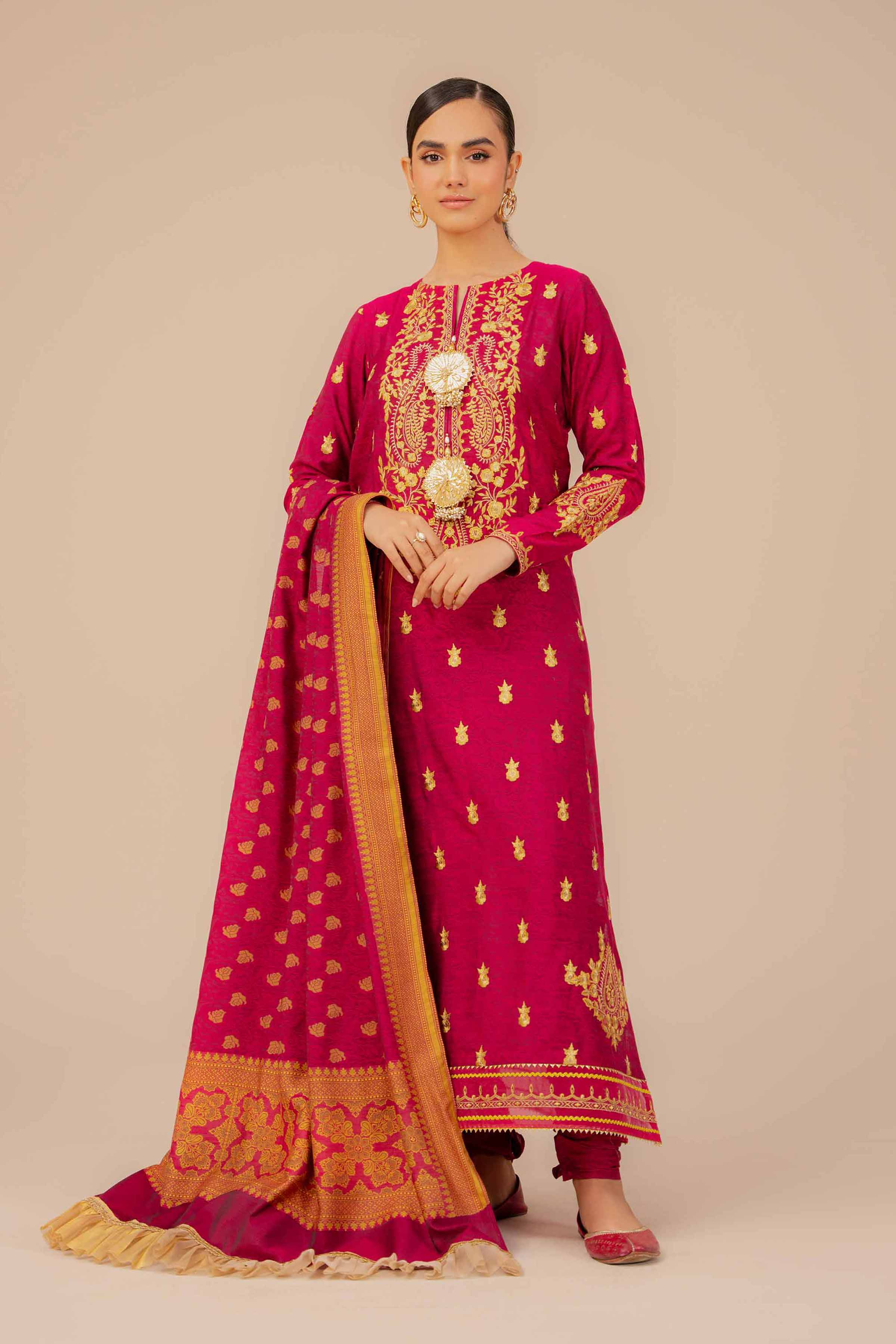3 Piece - Yarn Dyed Embroidered Suit - 42401974